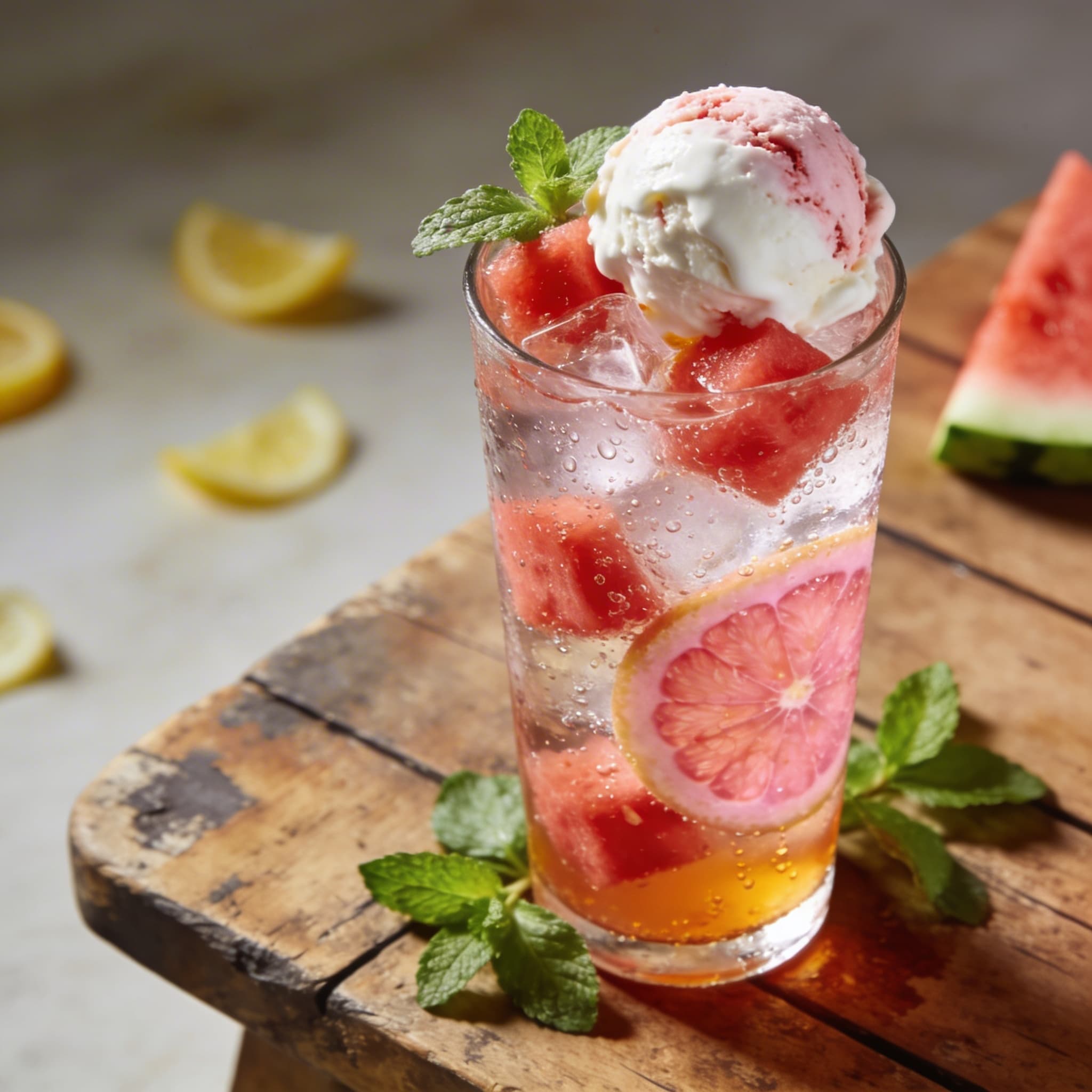 Erfrischende Wassermelonen-Grapefruit-Soda