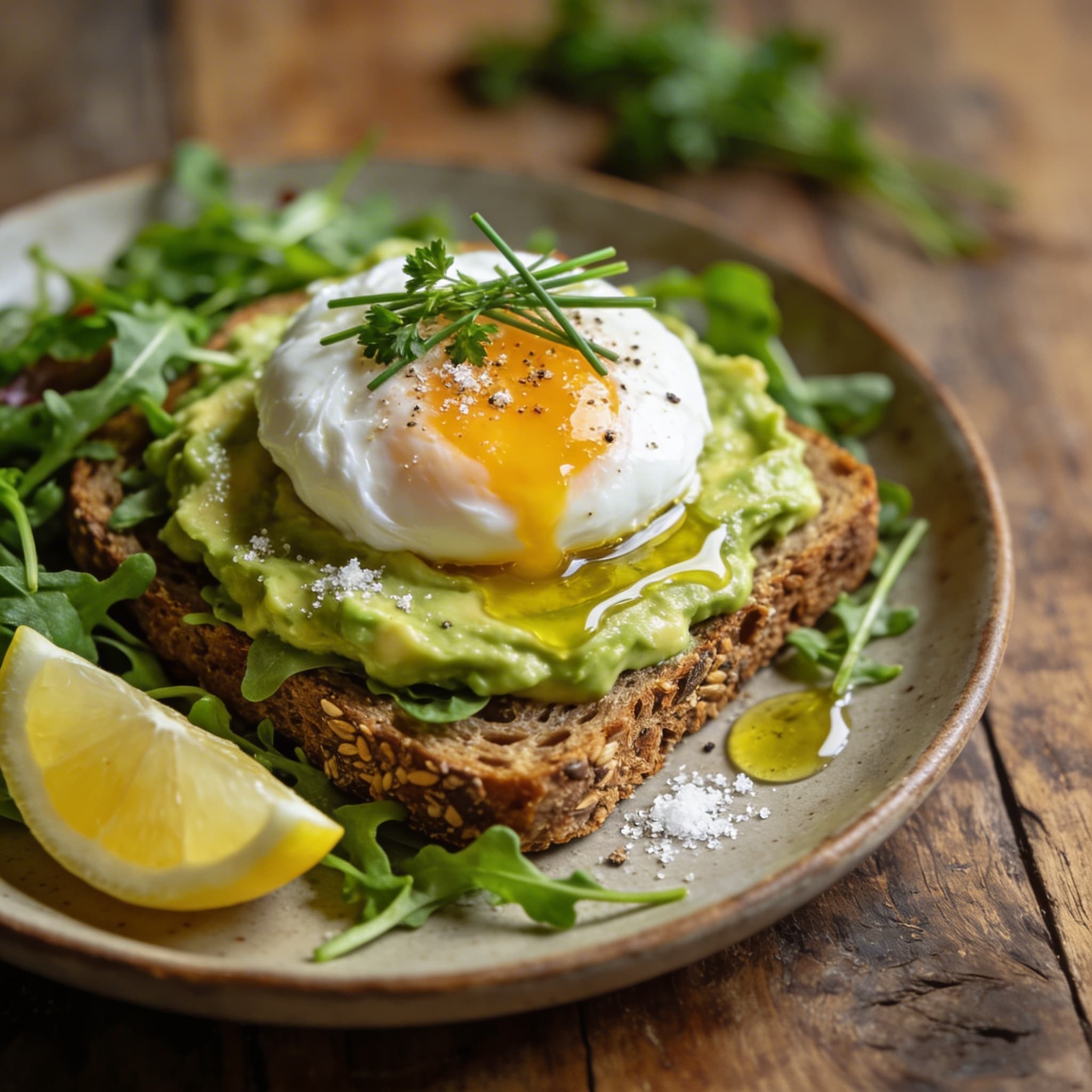 Avocadobrot mit pochiertem Ei