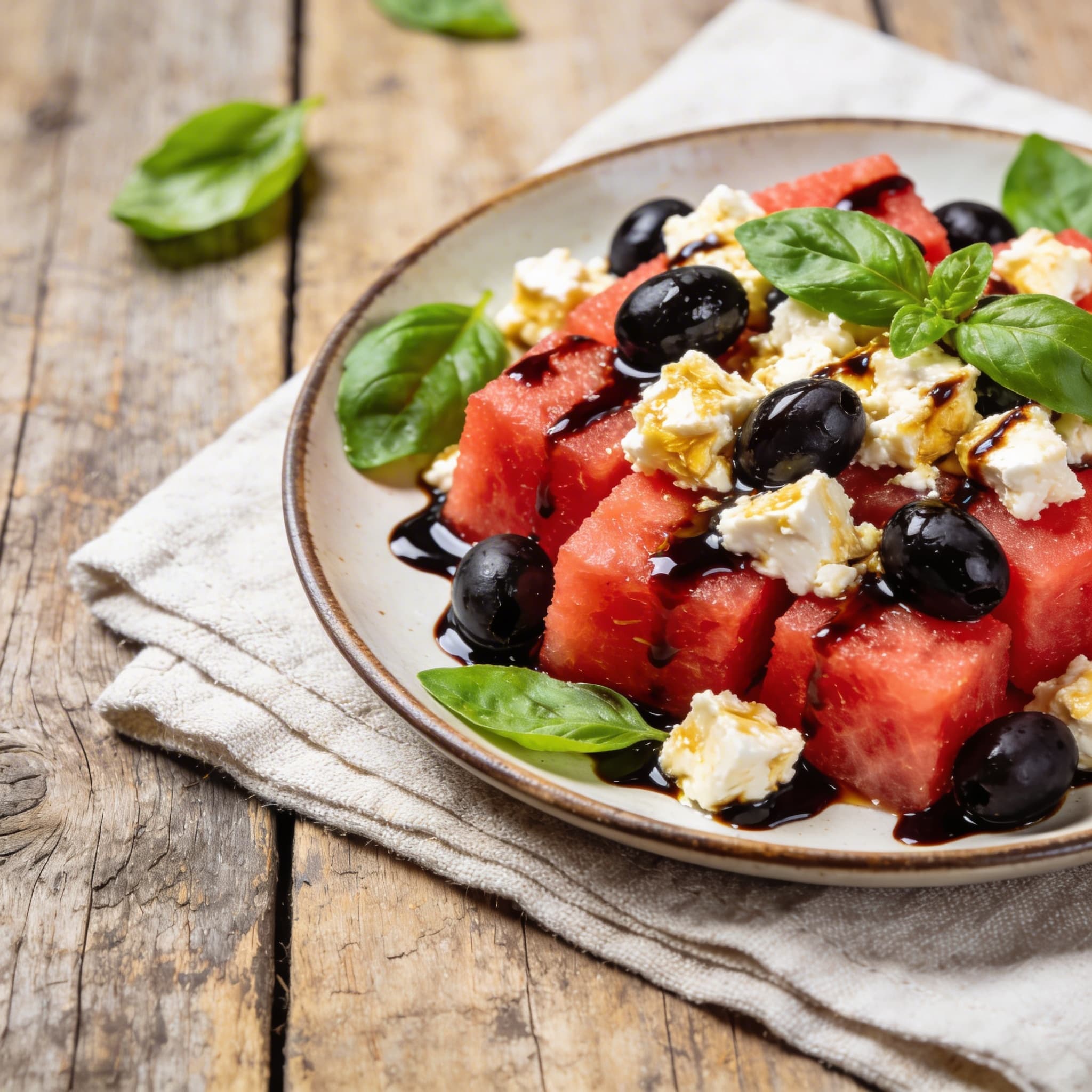 Erfrischender Melonen-Feta-Snack