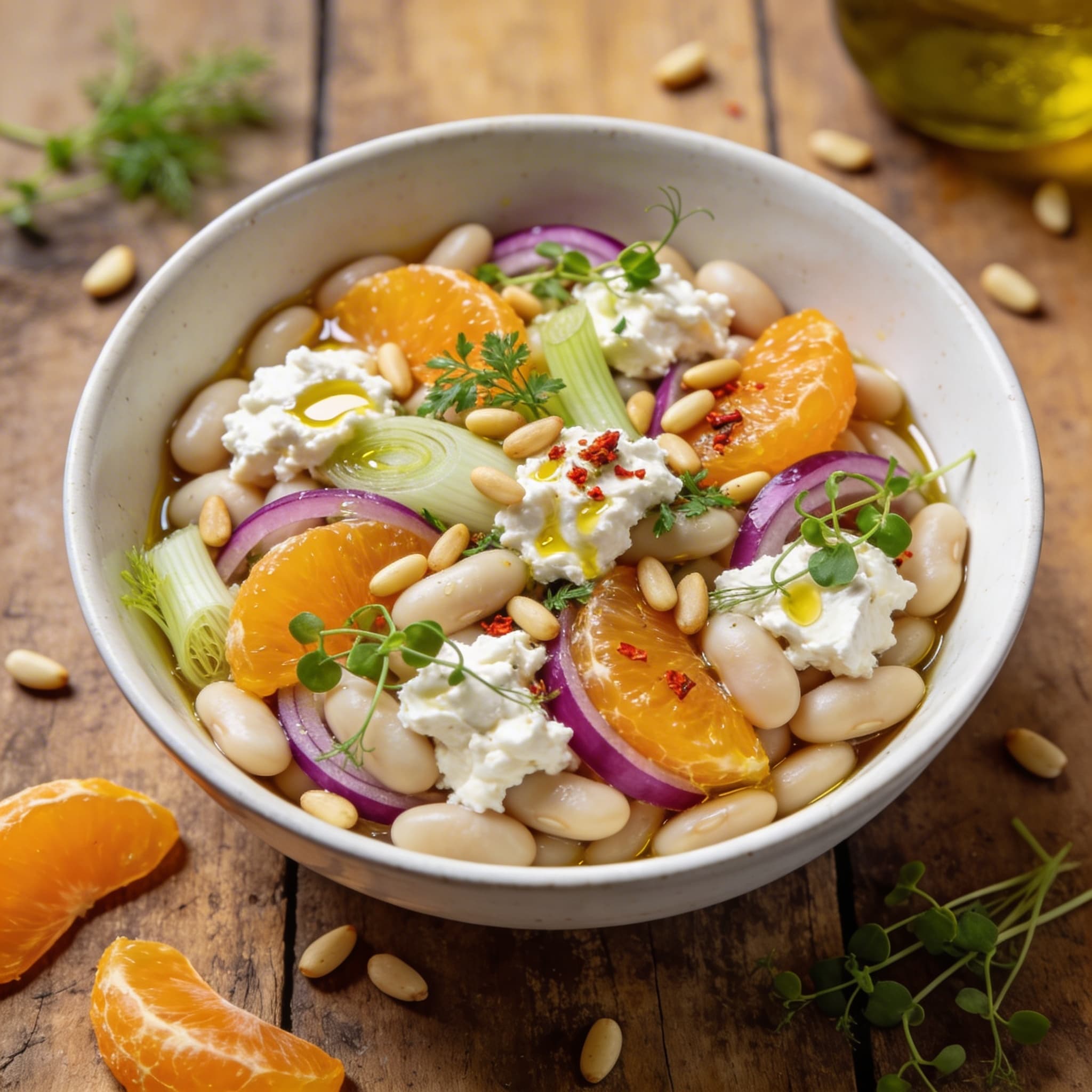 Bohnensalat mit Whipped Feta