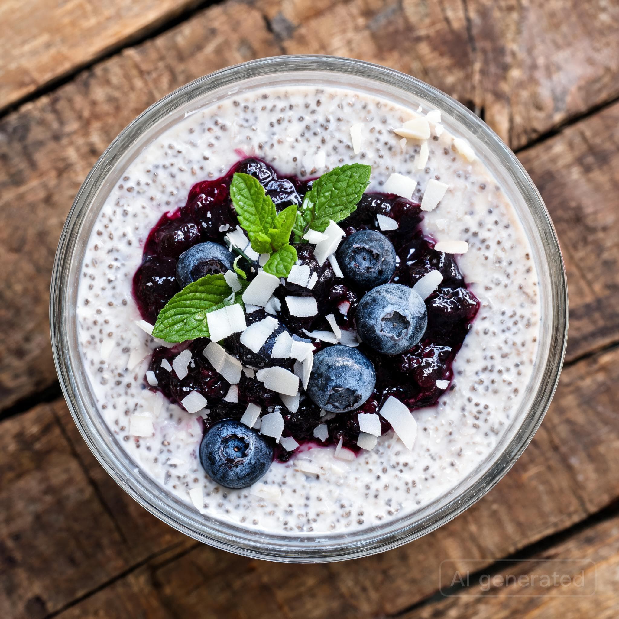 Fruchtiger Blaubeer-Chia-Pudding