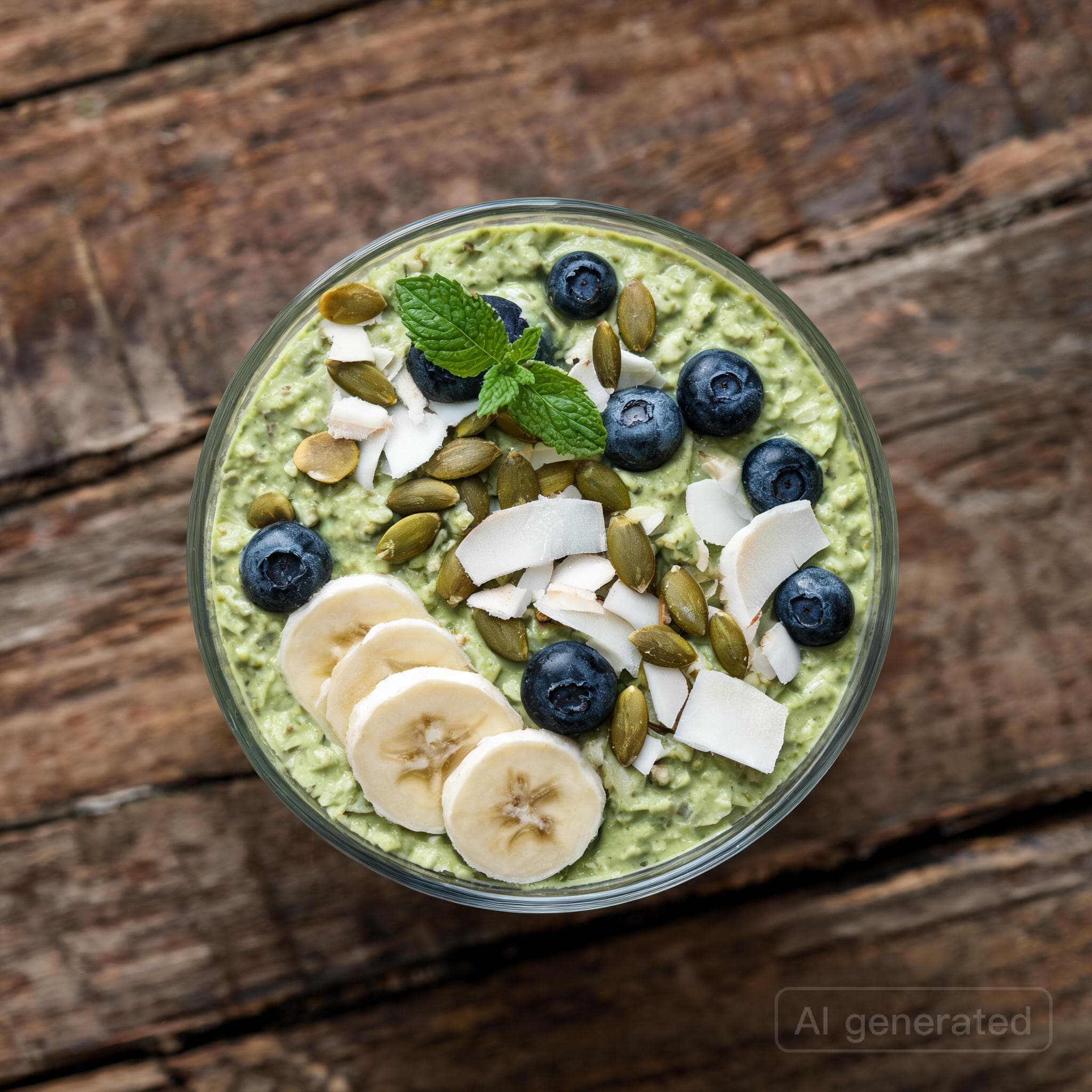 Matcha-Overnight-Oats mit Kokos