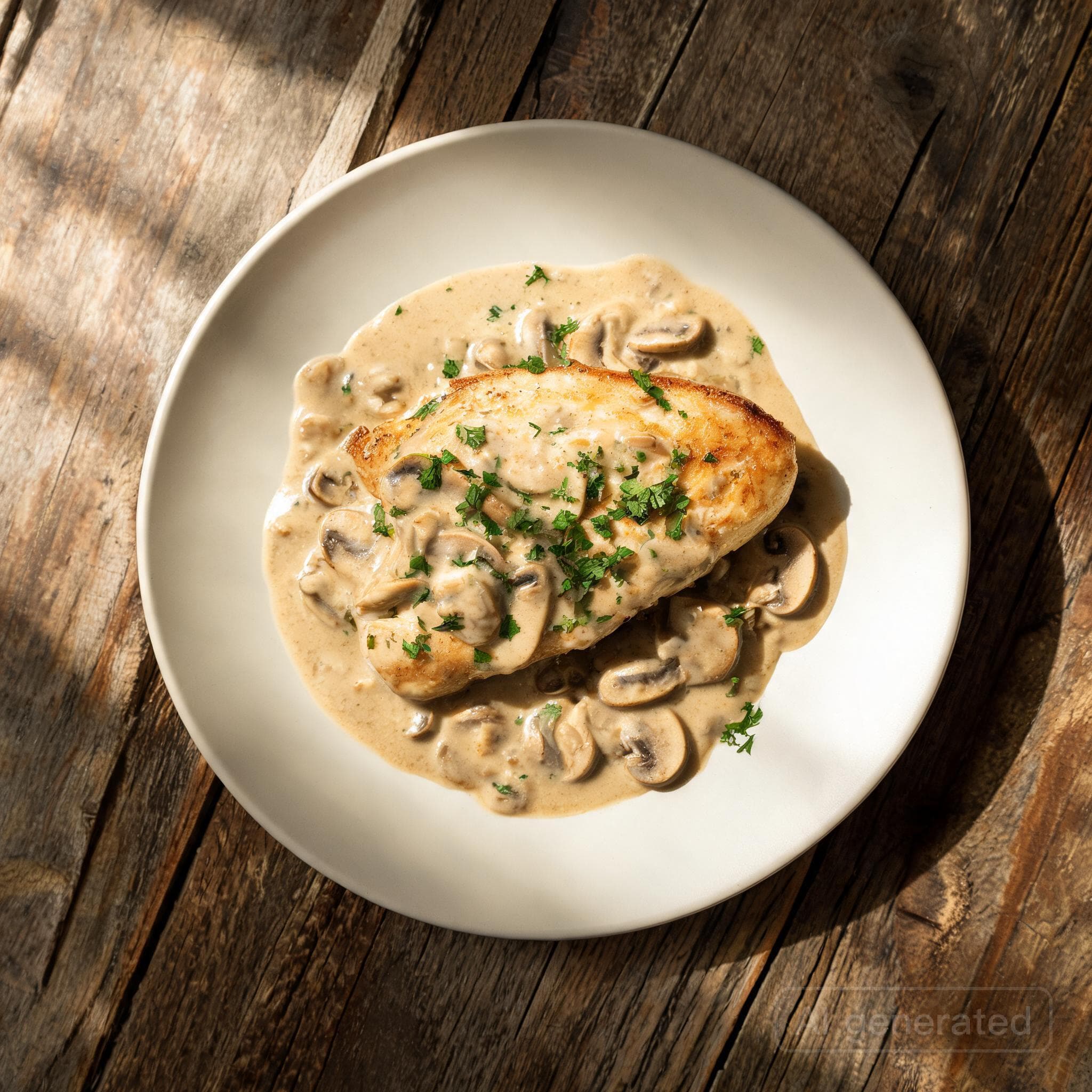 Hähnchen in Champignon-Senf-Rahm