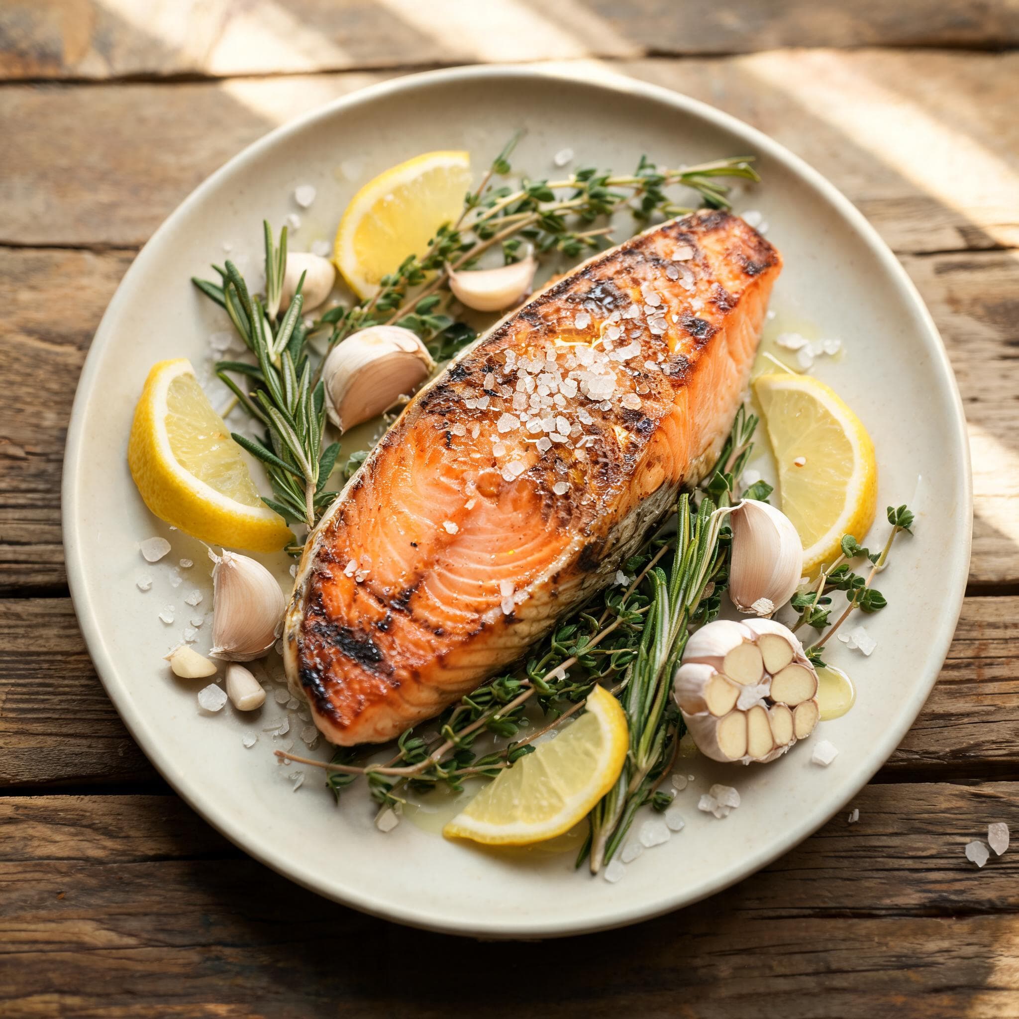 Gegrillter Lachs mit Kräutermarinade