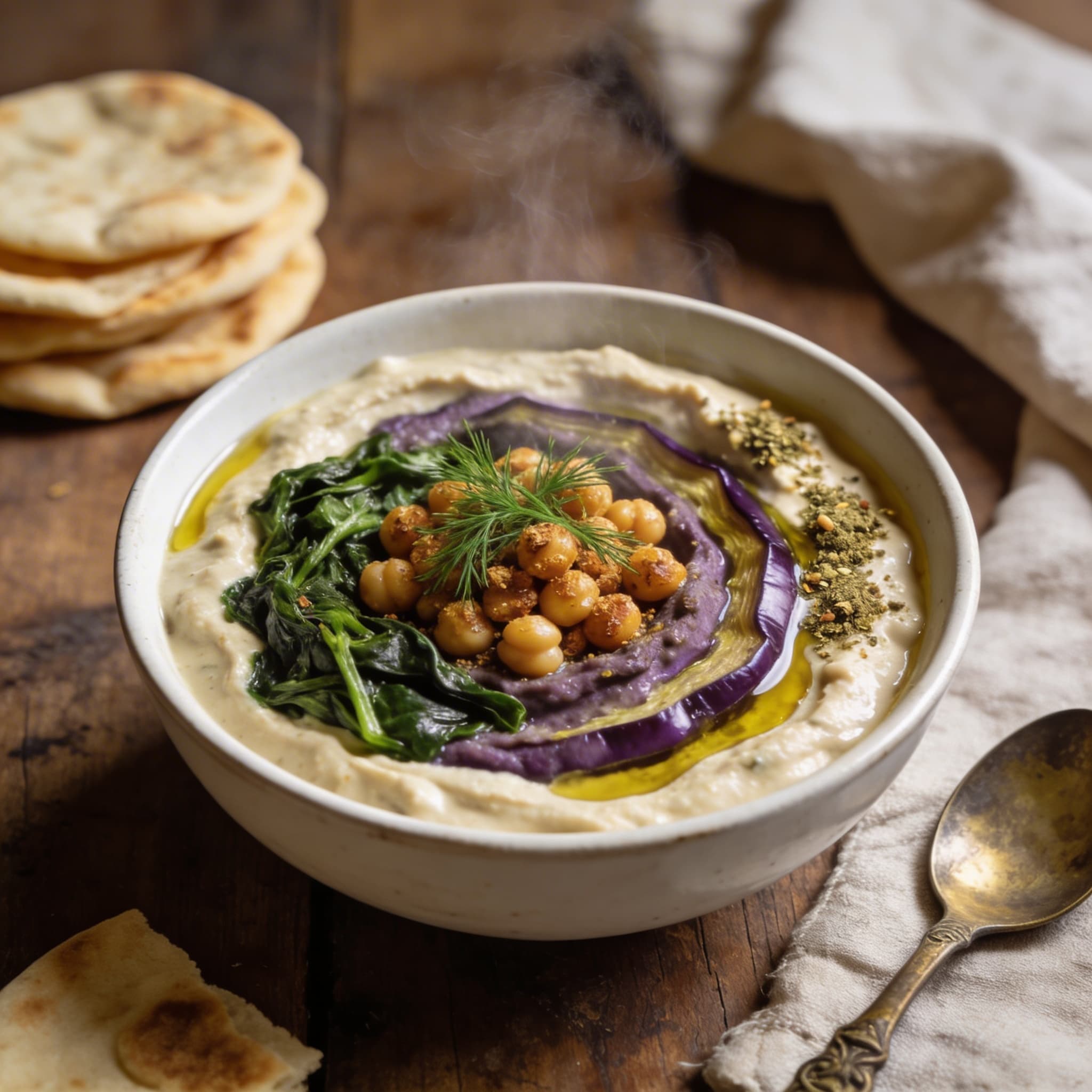 Cremiges Auberginen-Spinat-Borani