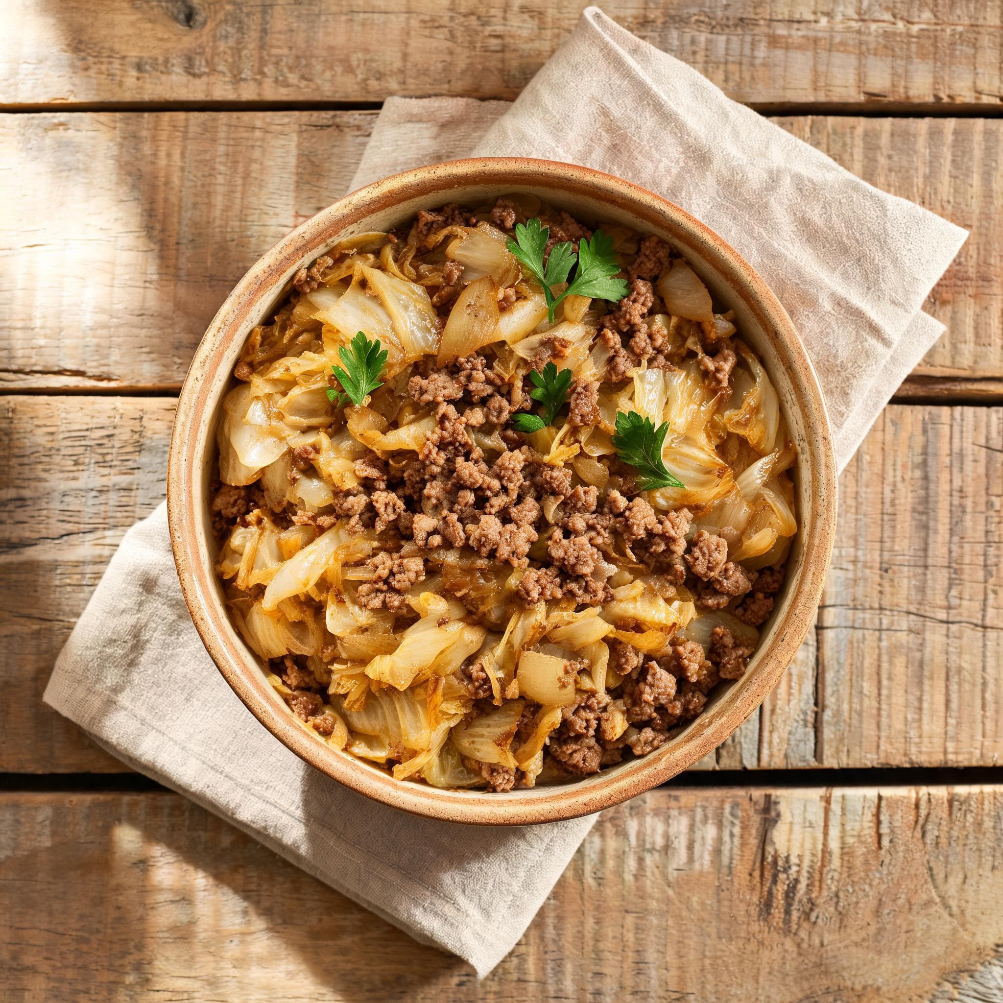 Braised Cabbage with Ground Meat