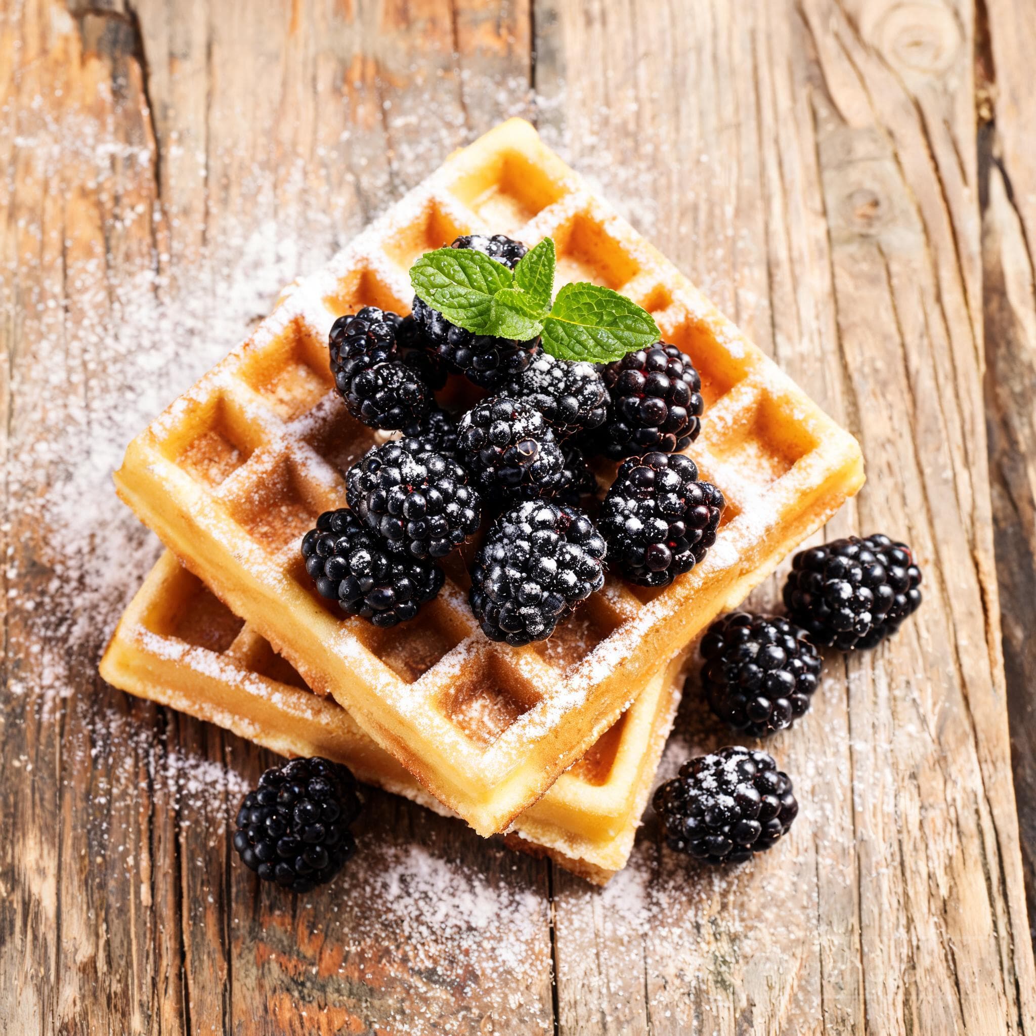 Fluffige Brombeer-Waffeln mit Vanille