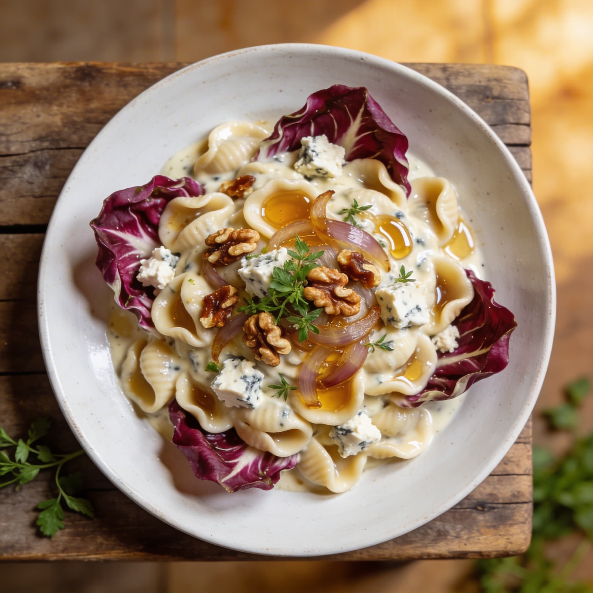 Cremige Gorgonzola-Orecchiette mit Radicchio