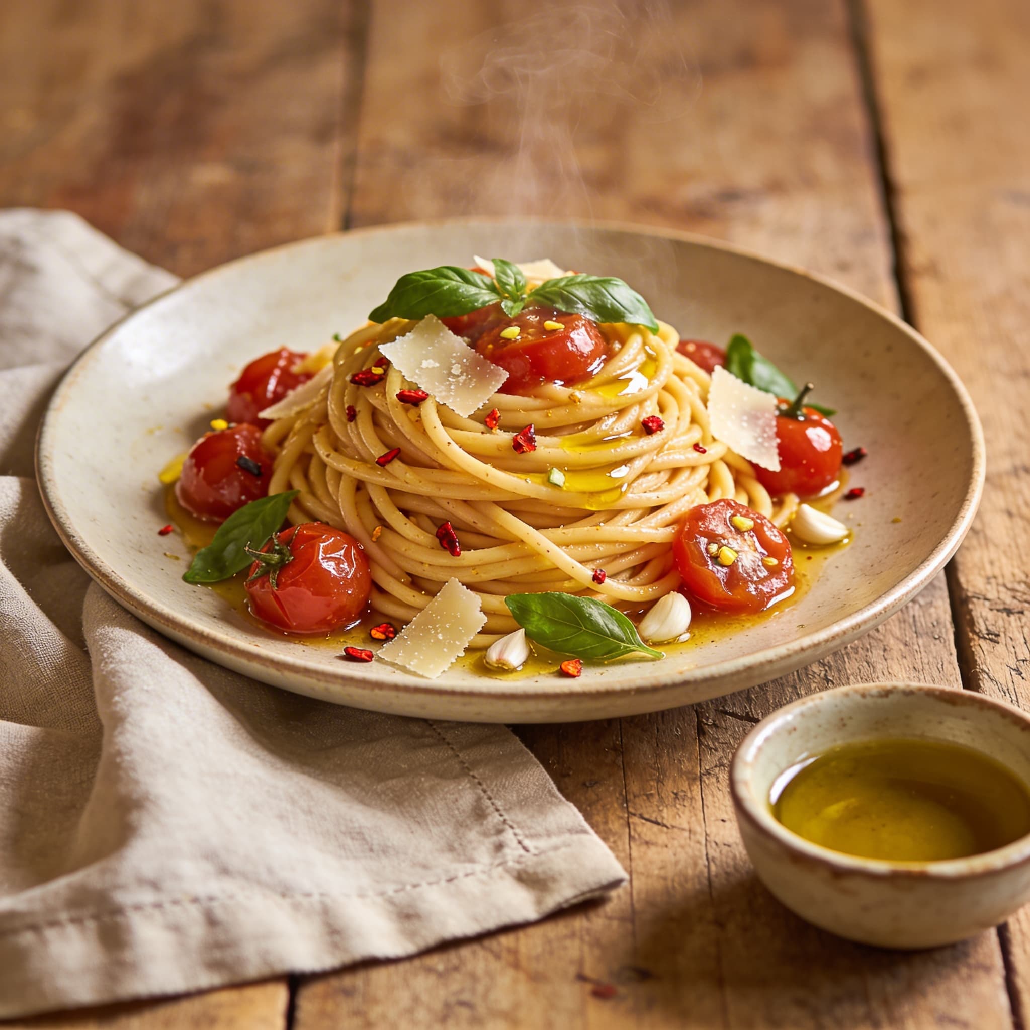 Schnelle Kirschtomaten-Spaghetti