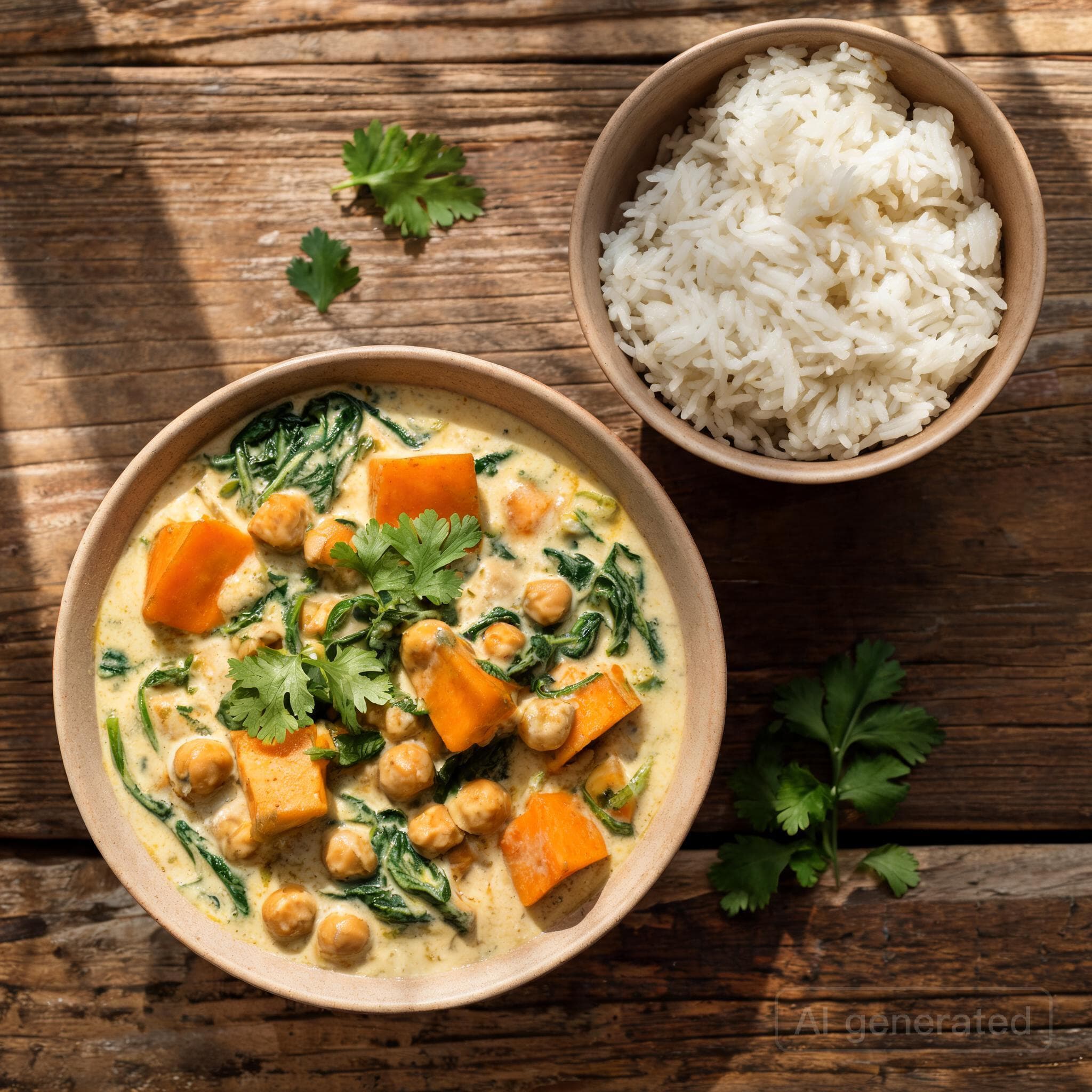 Cremiges Süßkartoffel-Kichererbsen-Curry