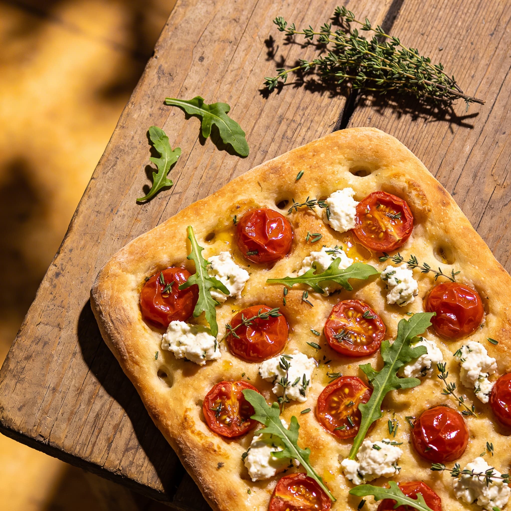 Tomaten-Focaccia mit Ziegenkäse