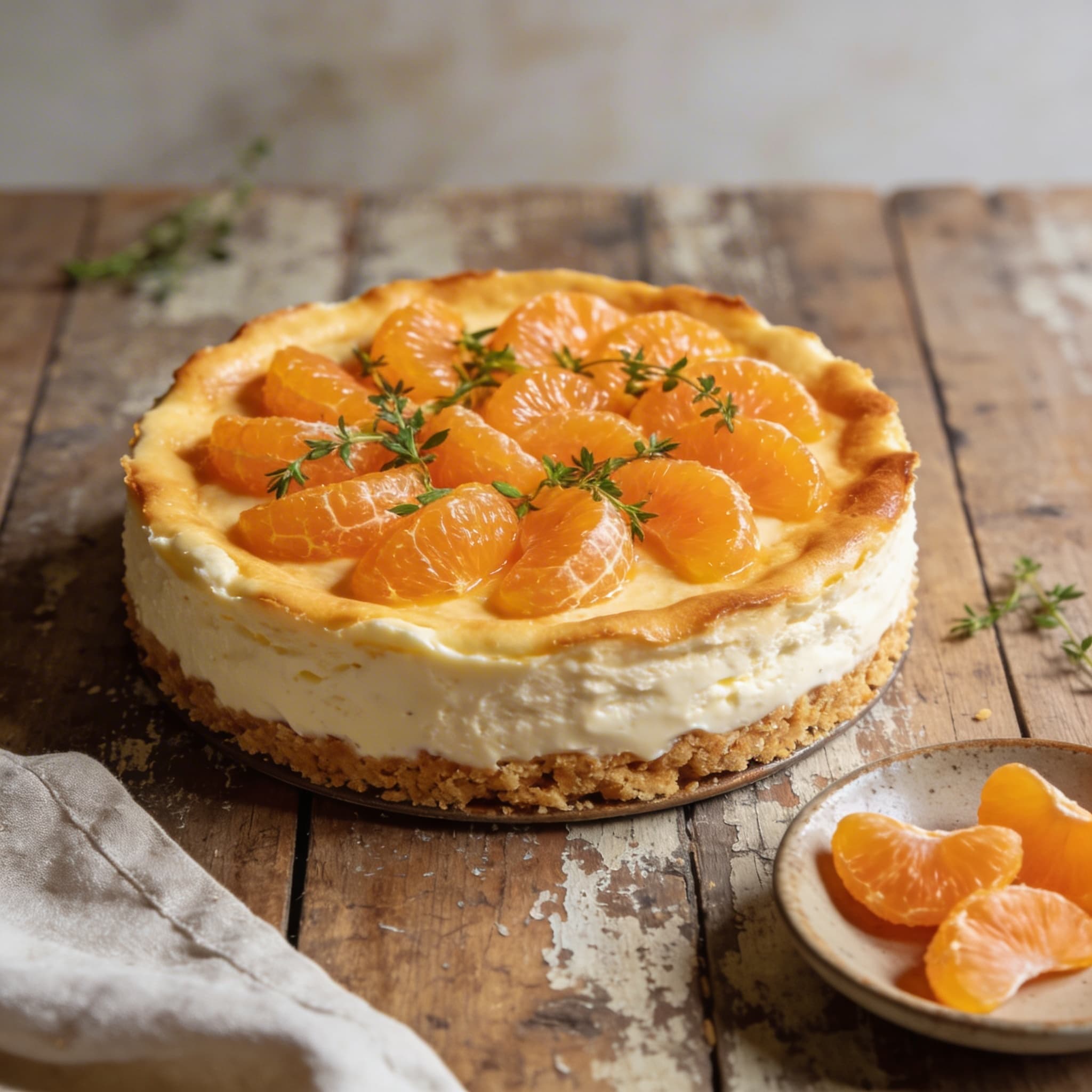 Soufflé-Quarktorte mit Mandarinen