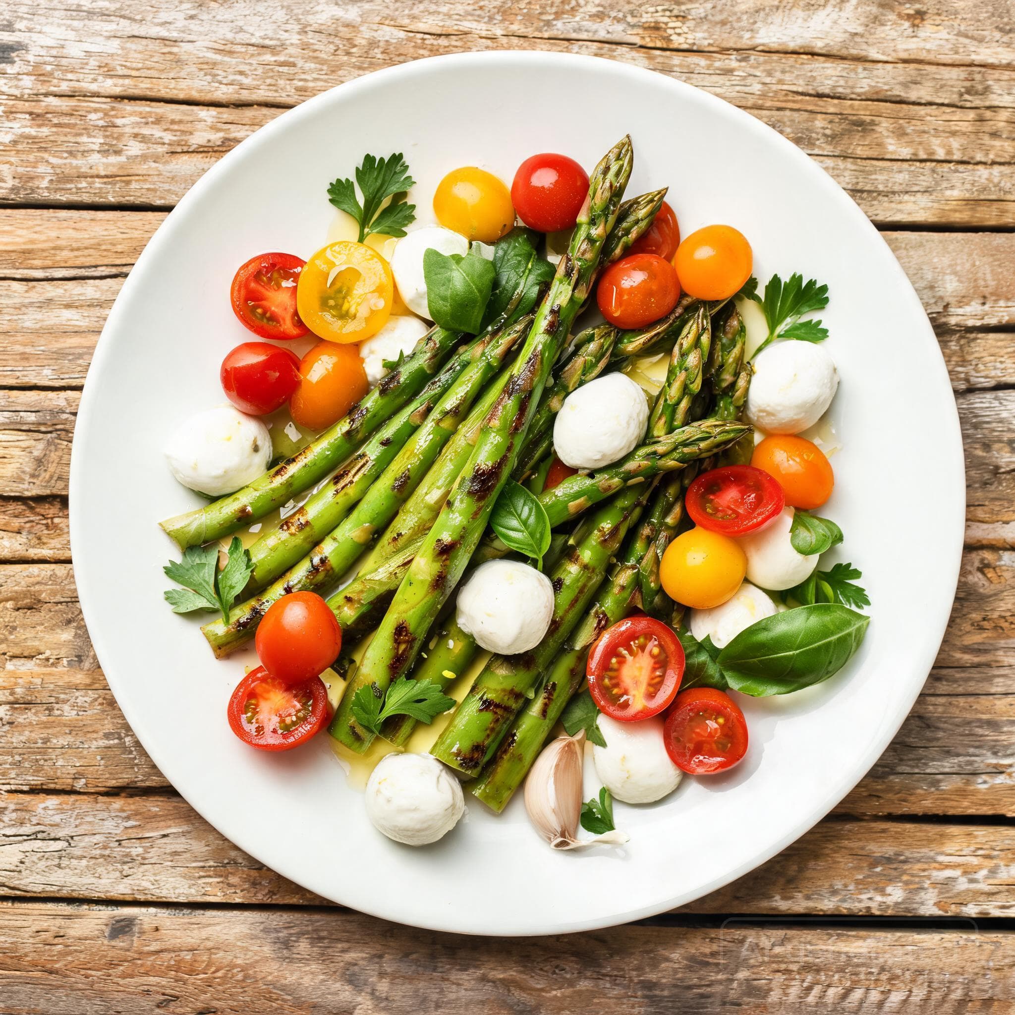 Gebratener Spargel-Caprese-Salat