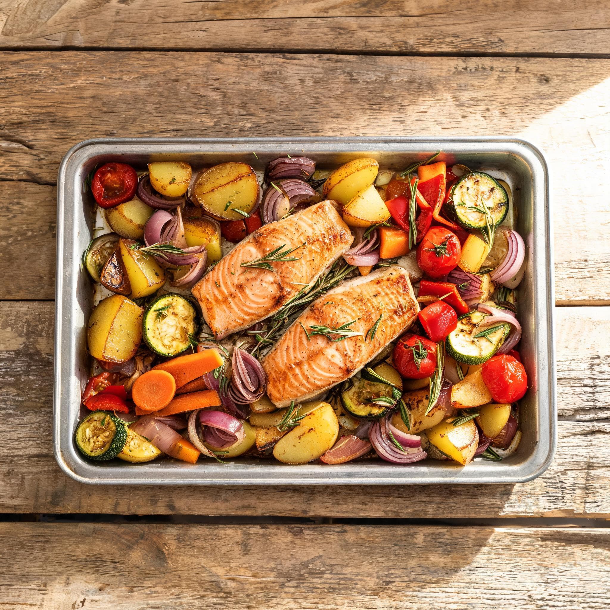 Sheet Pan Salmon with Potatoes