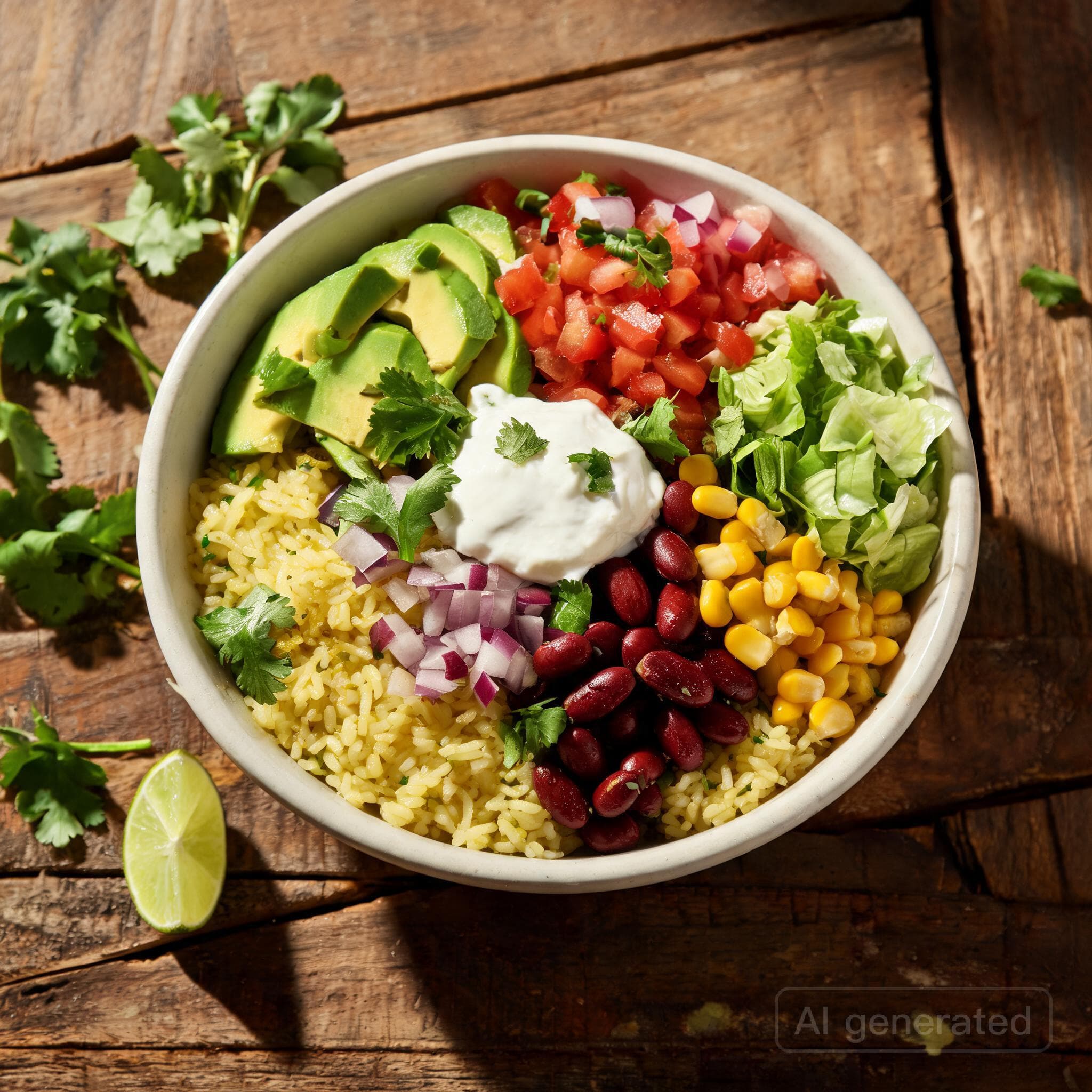 Bunte Veggie Burrito Bowl