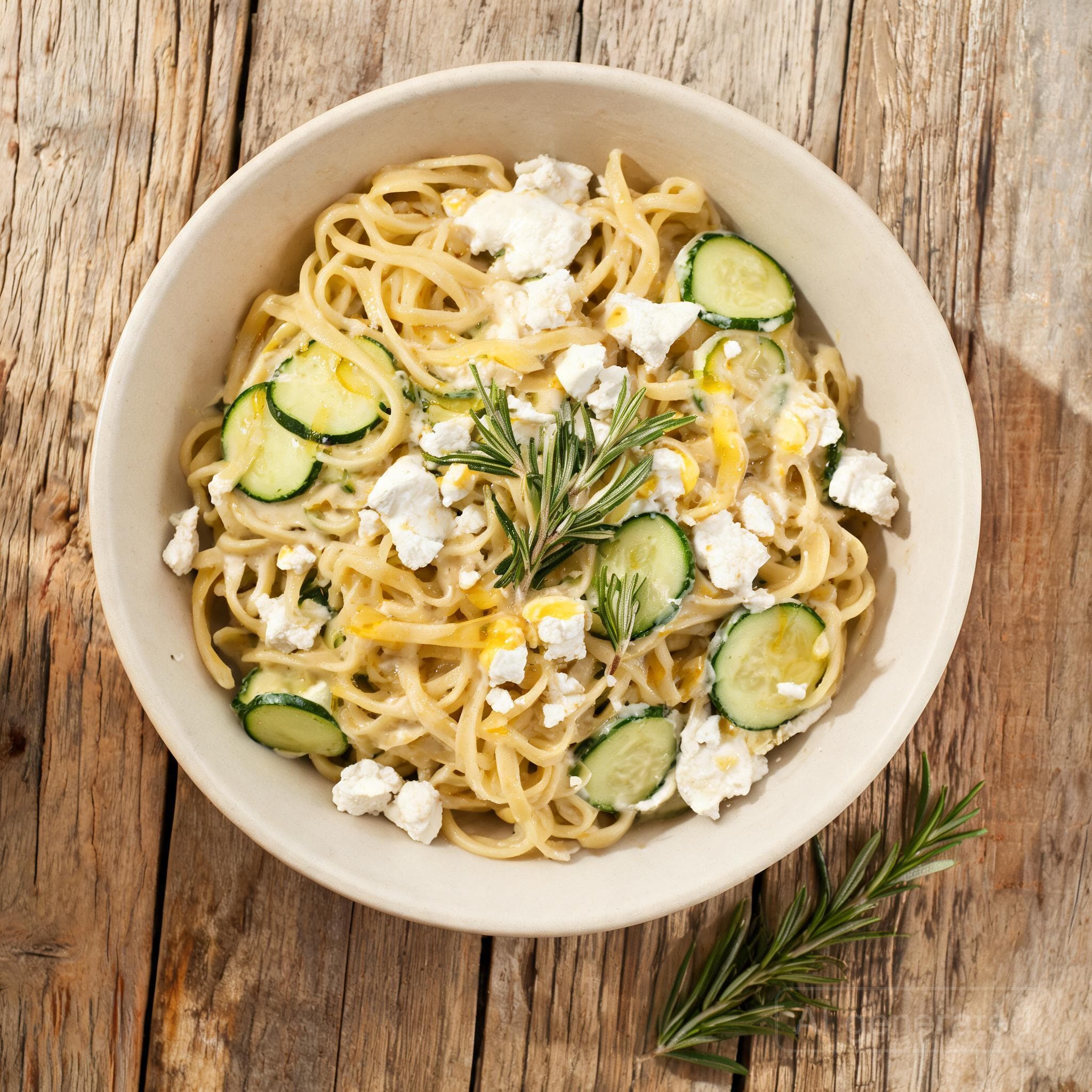 Pasta mit Zucchini und Ziegenkäse
