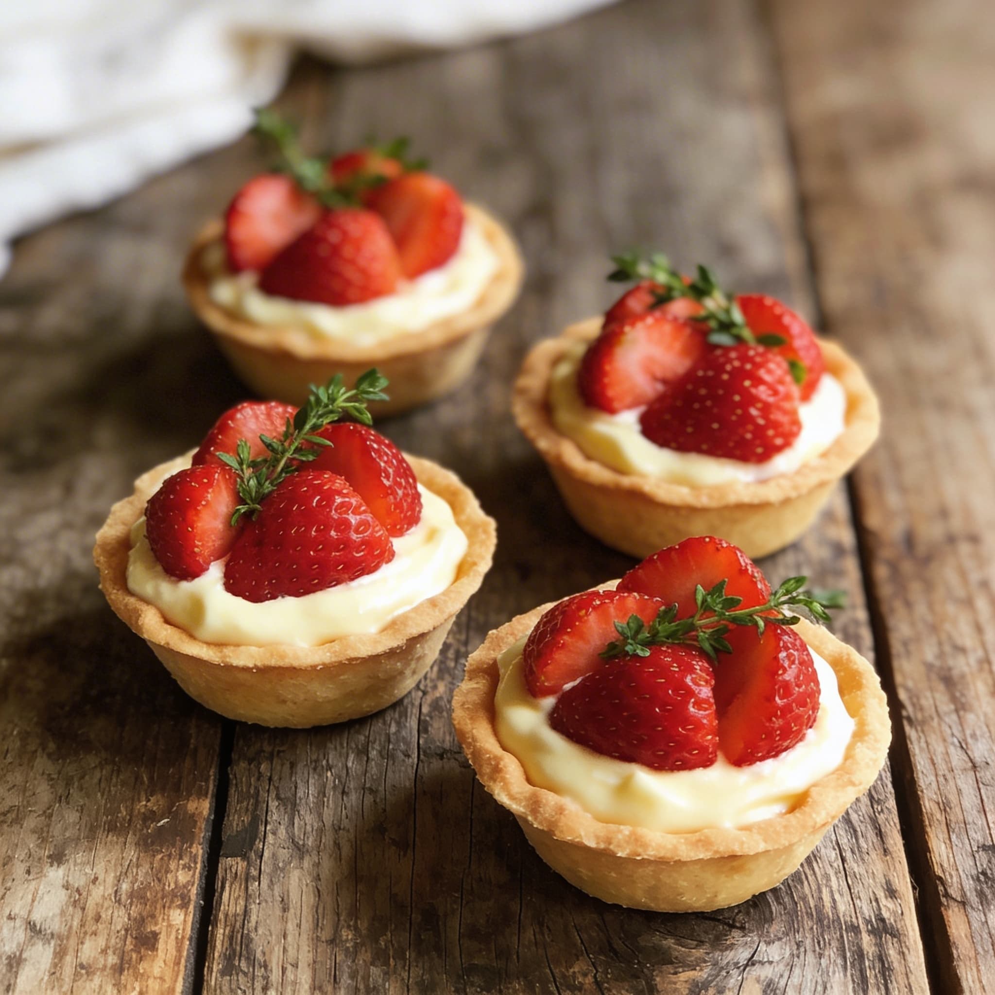 Fruchtige Erdbeertorteletts mit Vanillecreme