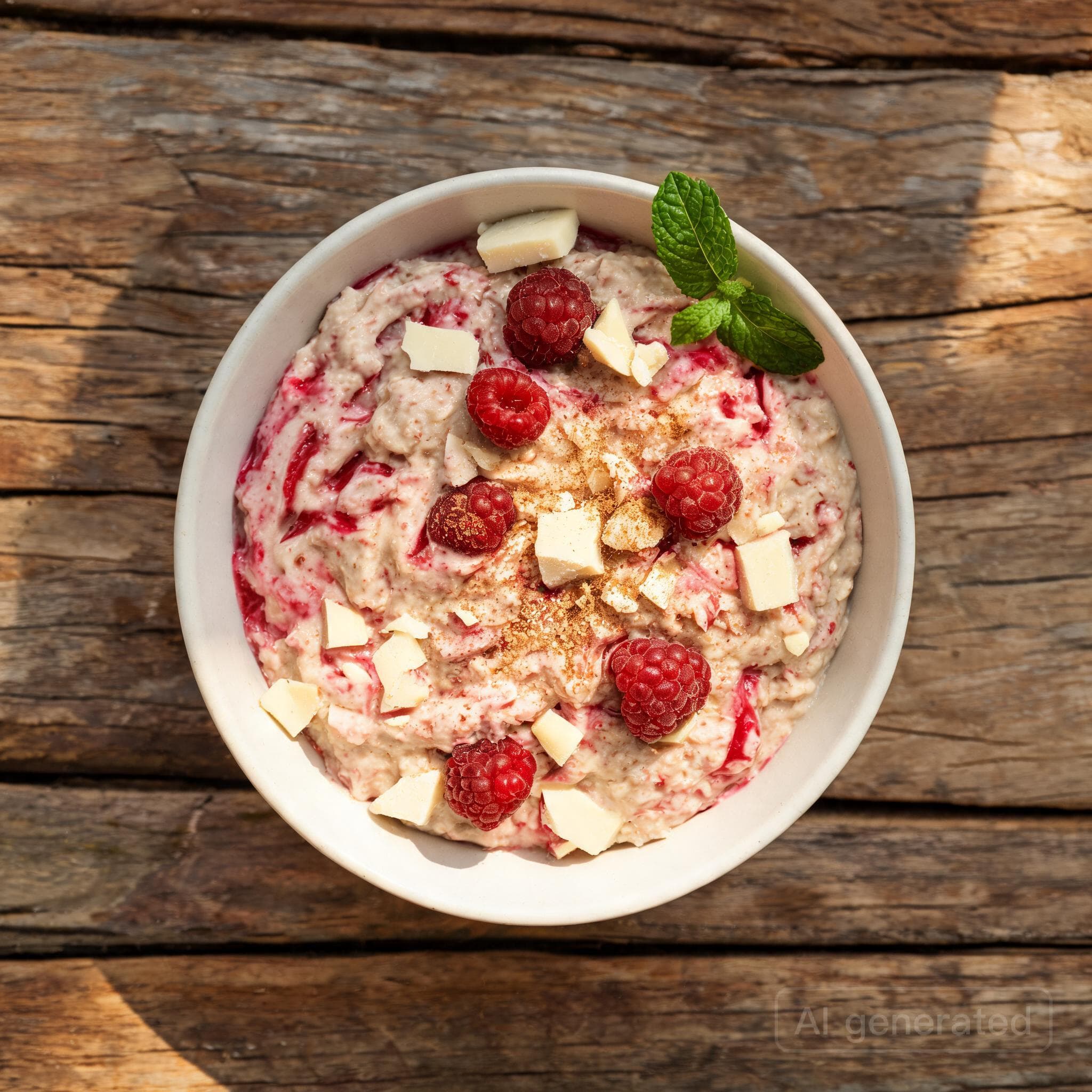 Himbeer-Oats mit weißer Schokolade