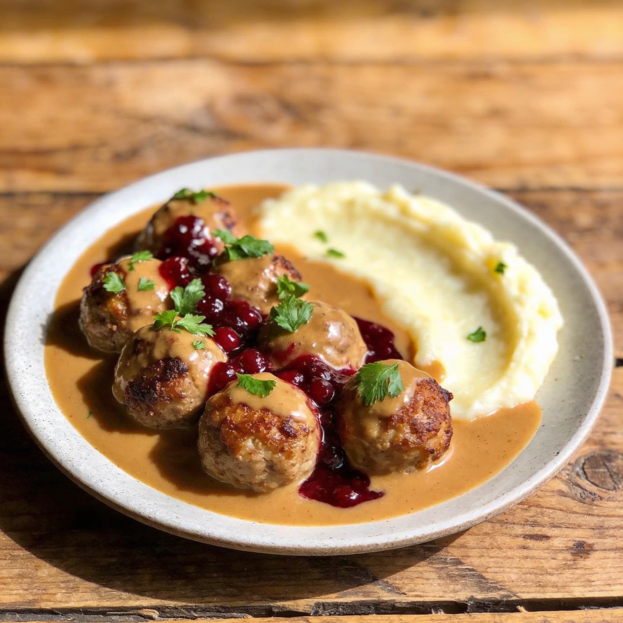 Schwedische Fleischbällchen mit Sahnesauce