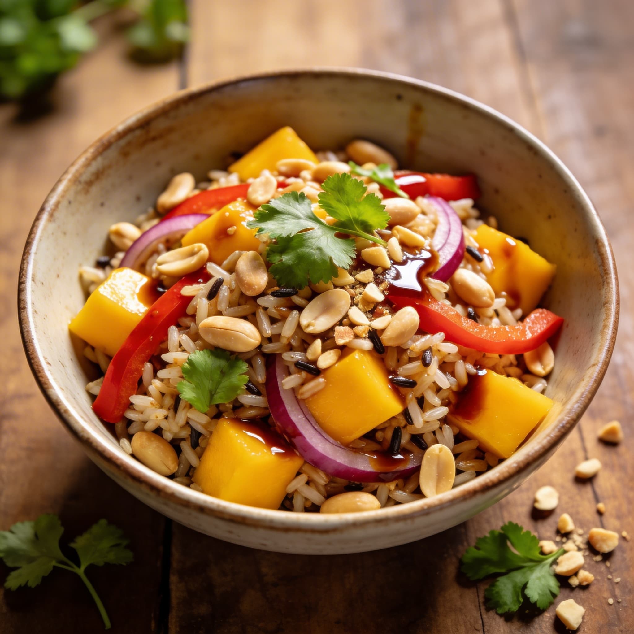 Exotischer Wildreissalat mit Mango