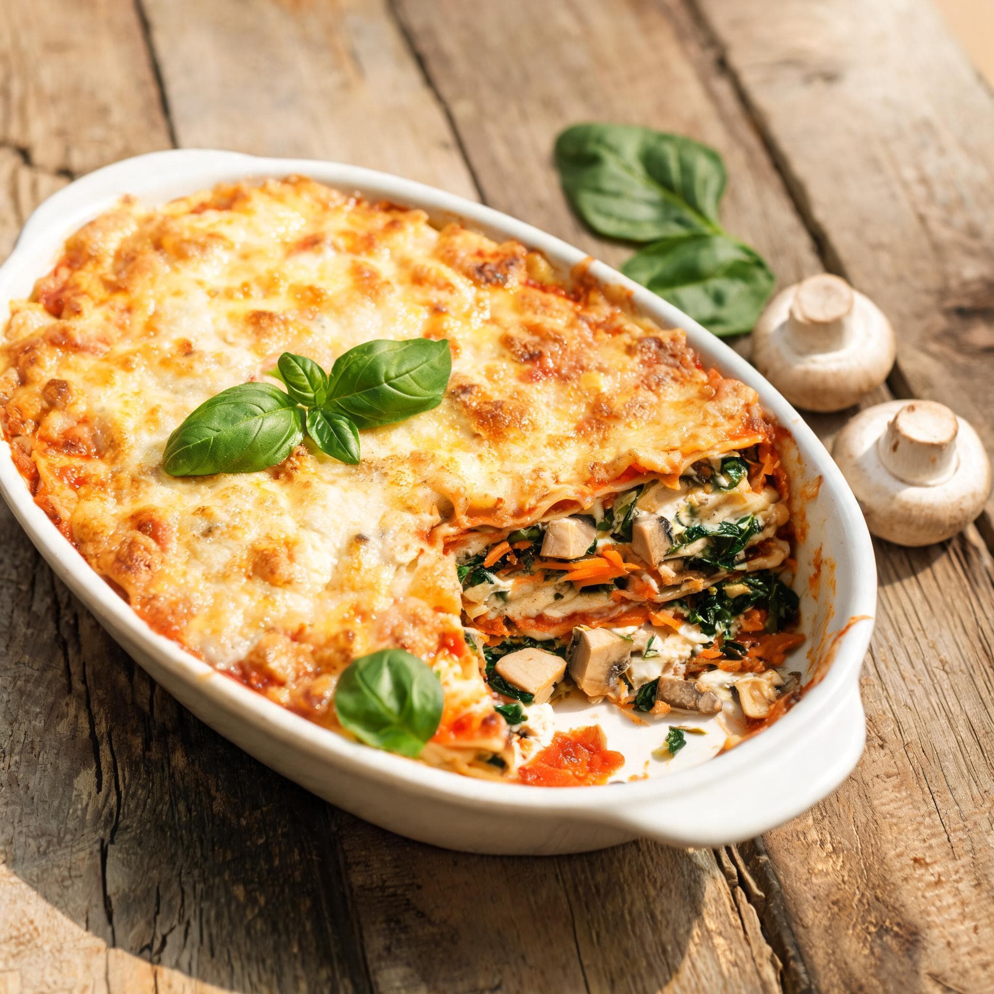 Gemüselasagne mit Spinat
