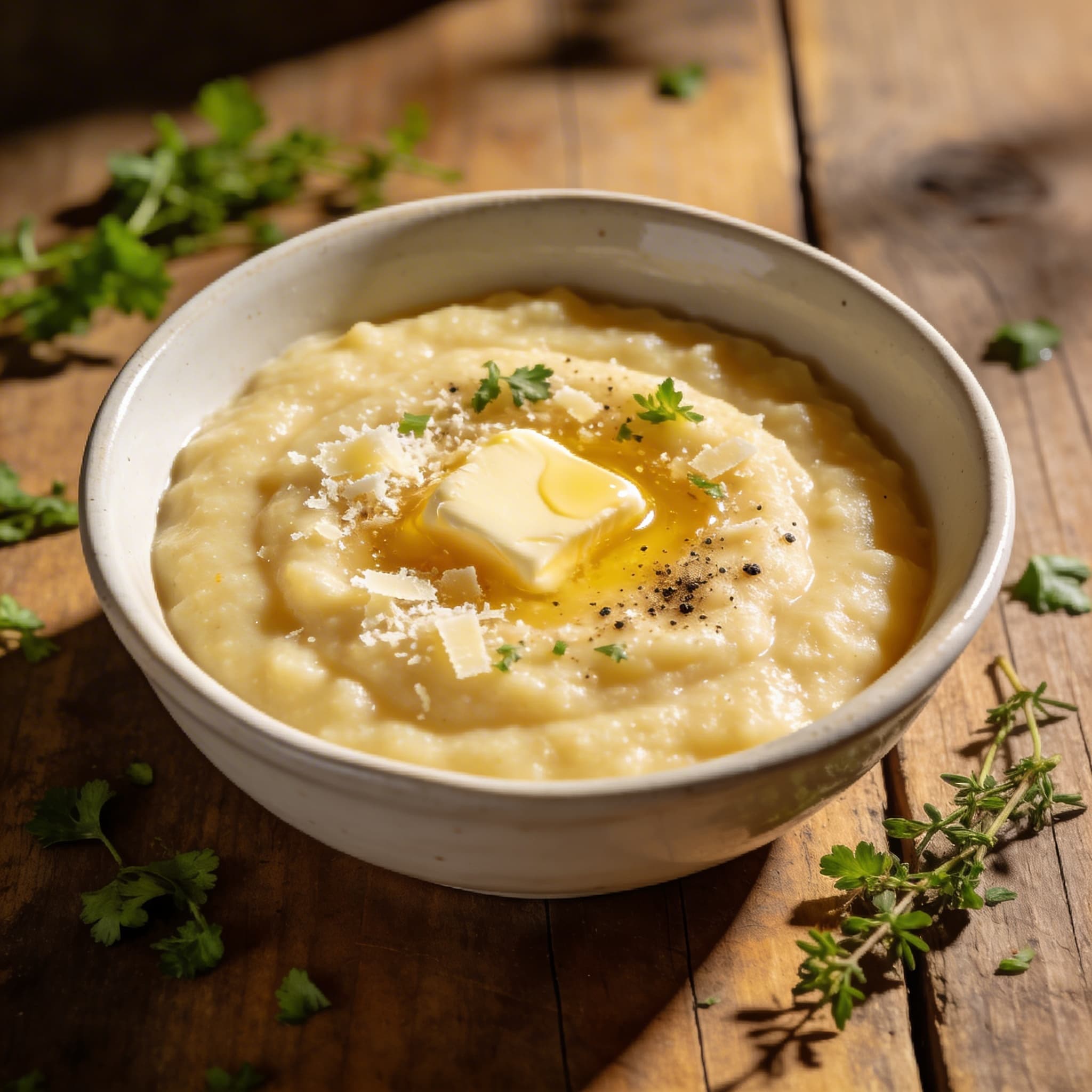 Klassische cremige Polenta