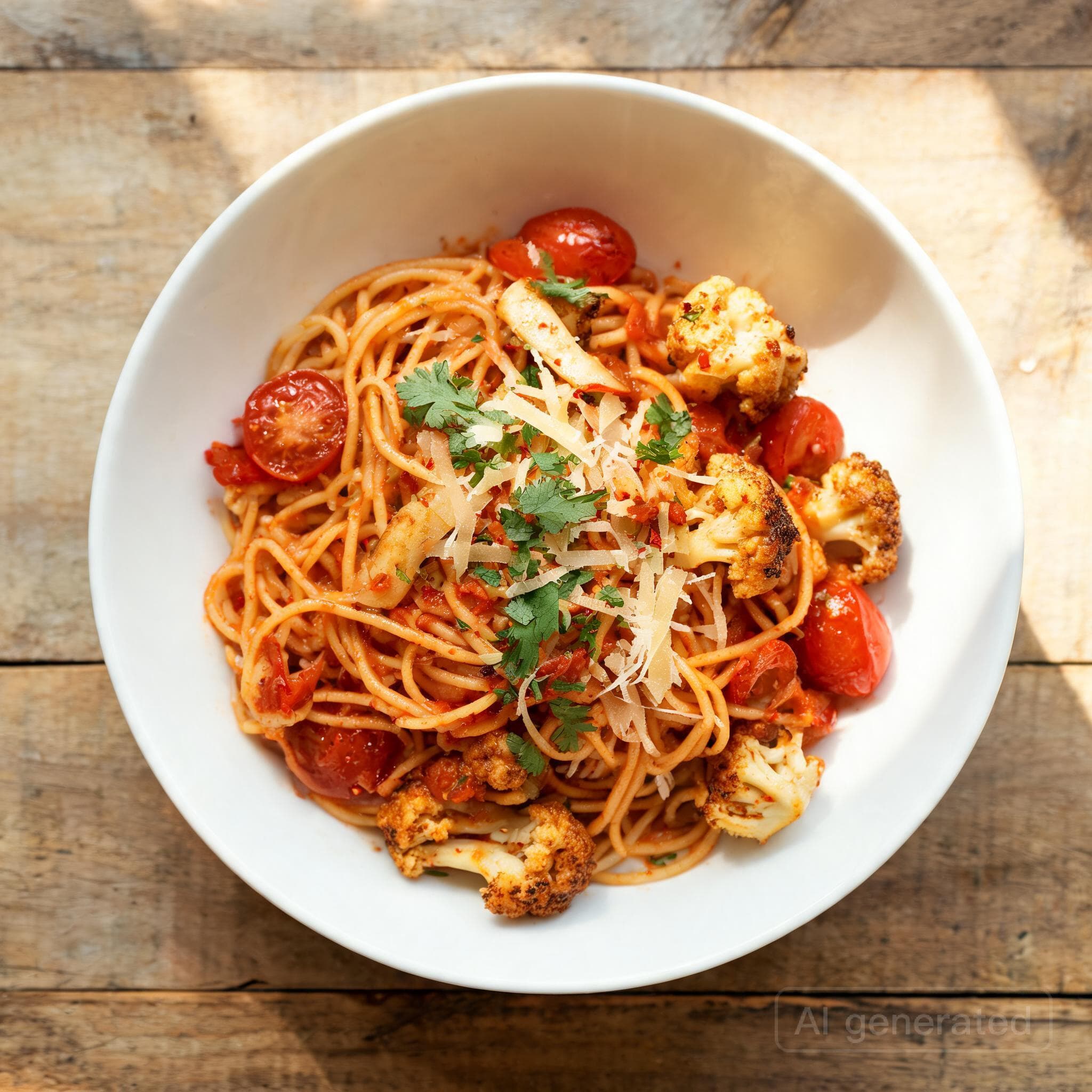 Pasta mit Ofen-Blumenkohl