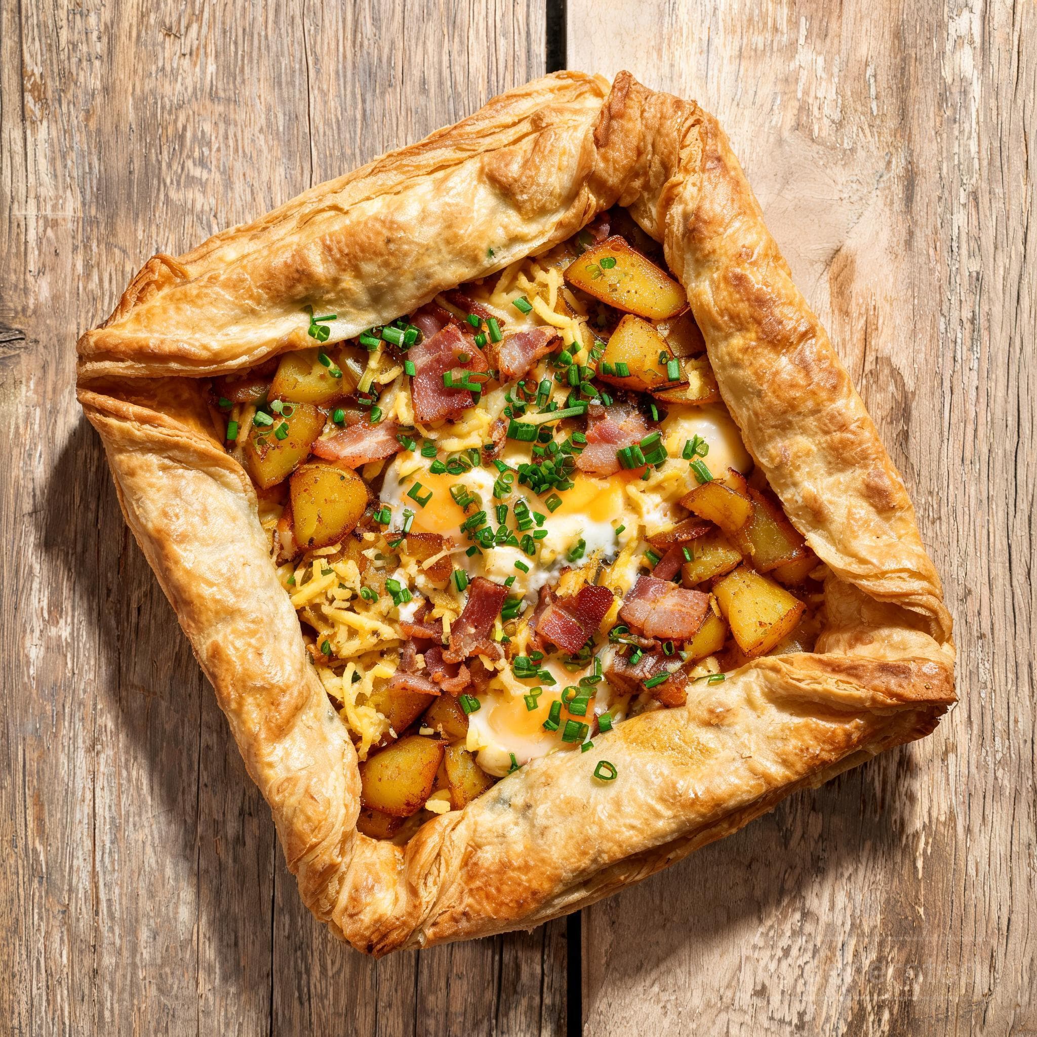 Herzhafte Frühstücksgalette mit Speck