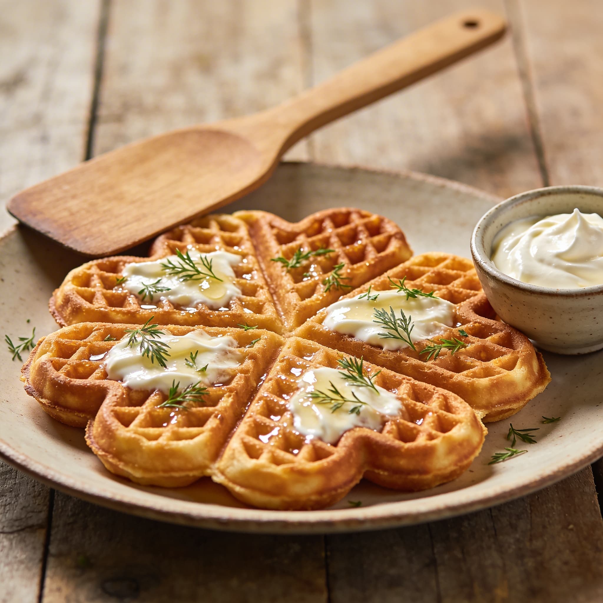 Fluffige Crème-fraîche-Waffeln