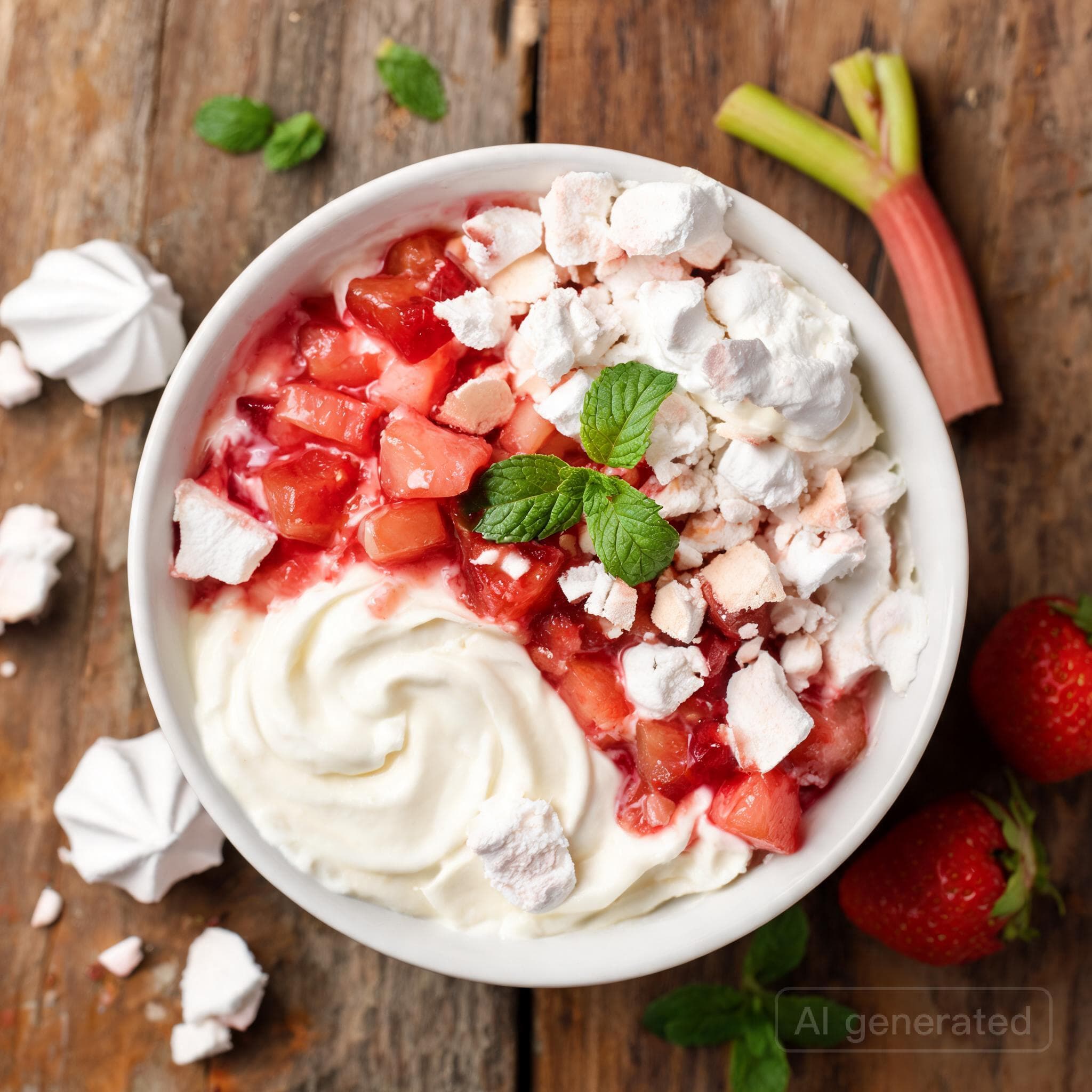 Erdbeer-Rhabarber Eton Mess