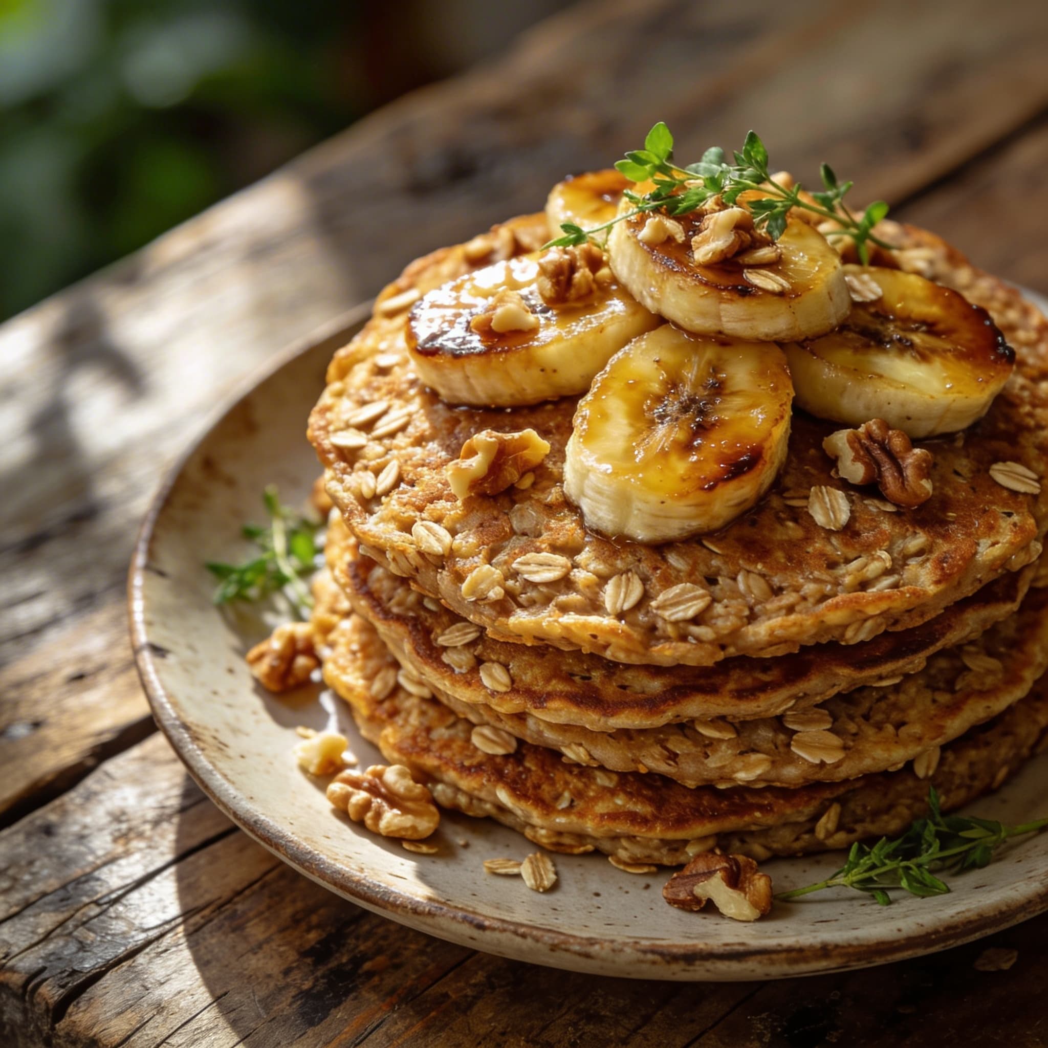 Fluffige Bananen-Hafer-Pancakes