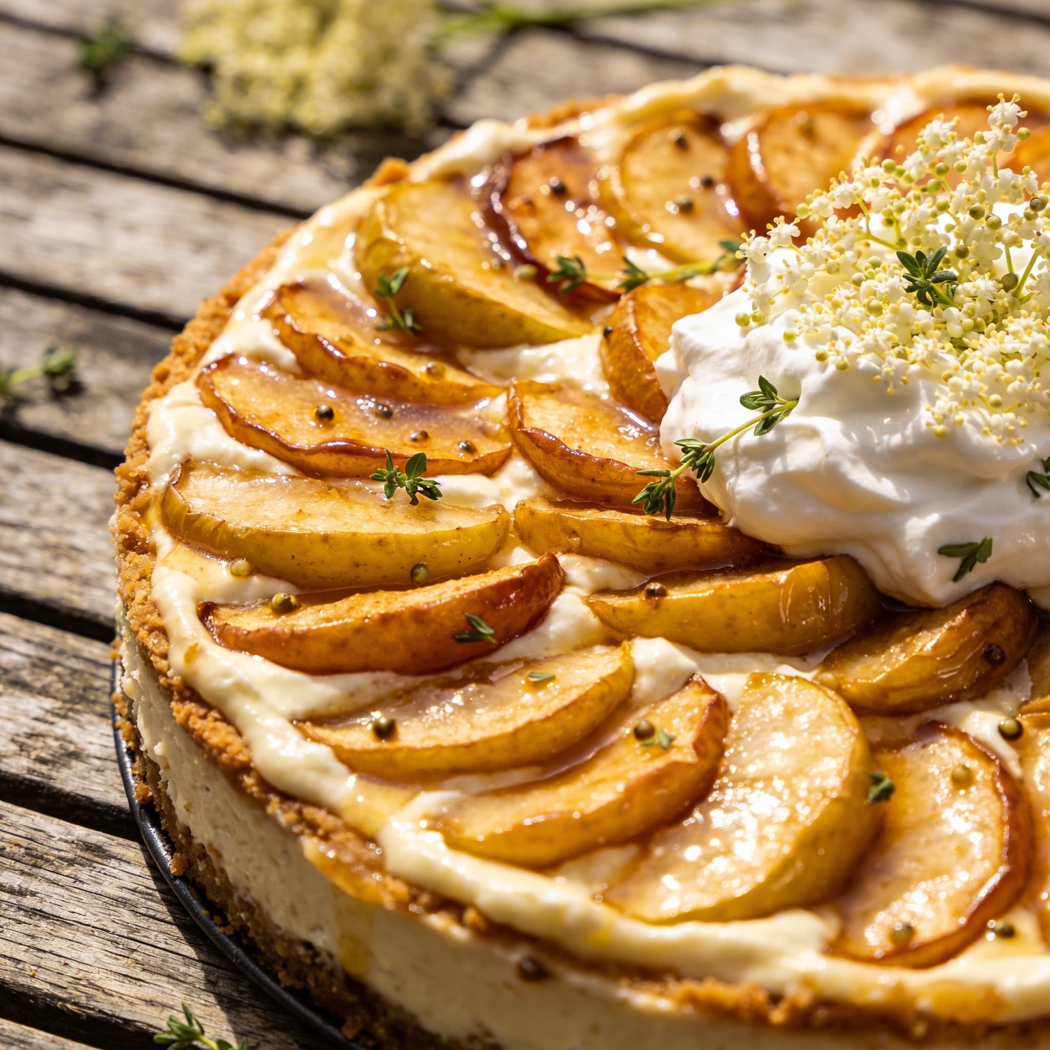 Apfel-Holunder-Torte mit Mascarpone