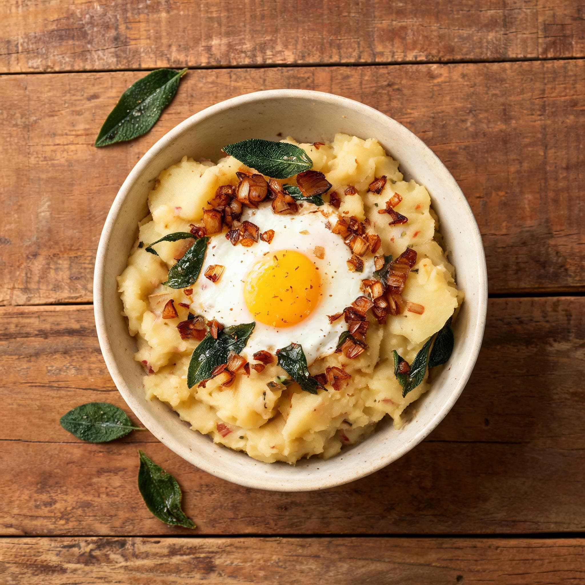 Potato Apple Mash with Fried Egg