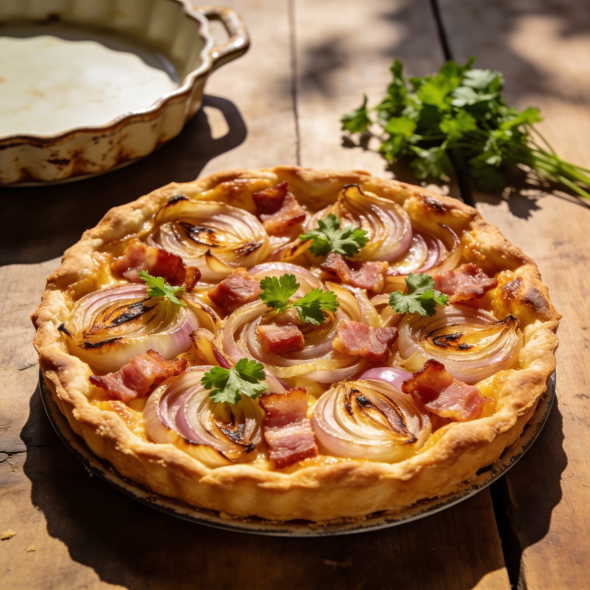 Herzhafter Zwiebel Speck Kuchen
