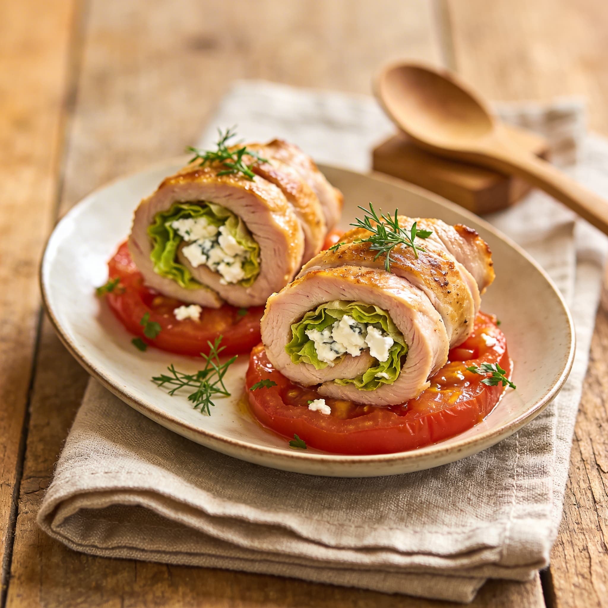 Herzhafte Puten-Feta-Röllchen