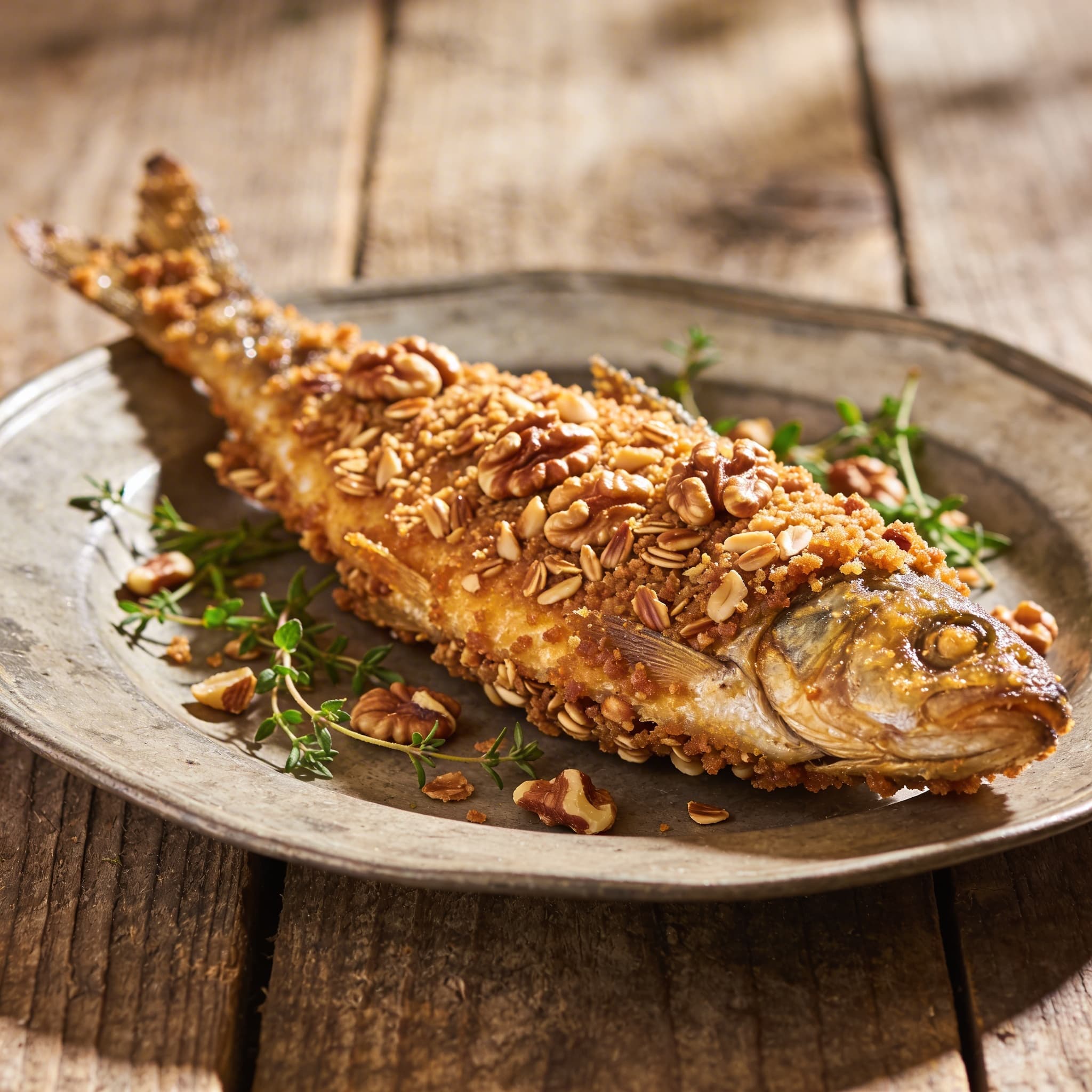 Frittierter Stint in Nusskruste