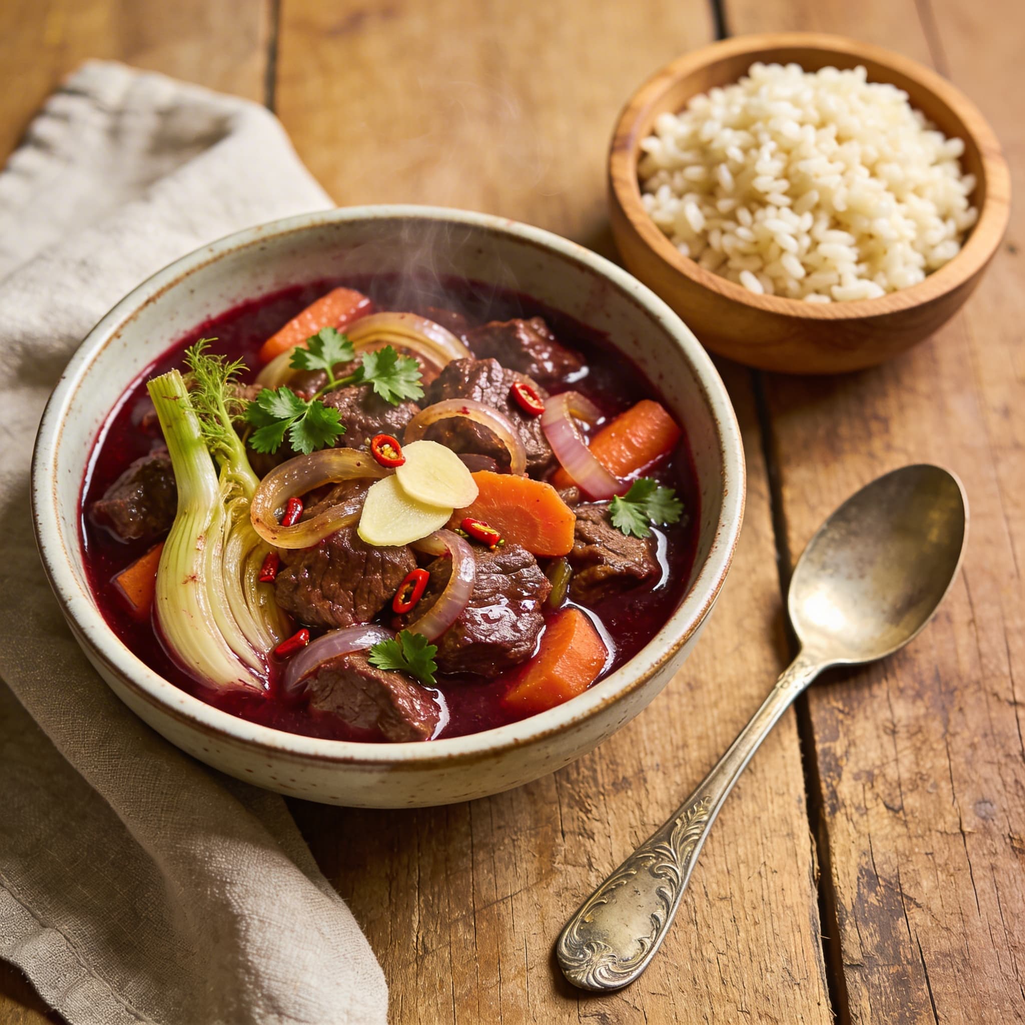Herzhaftes Rindergulasch mit Fenchel