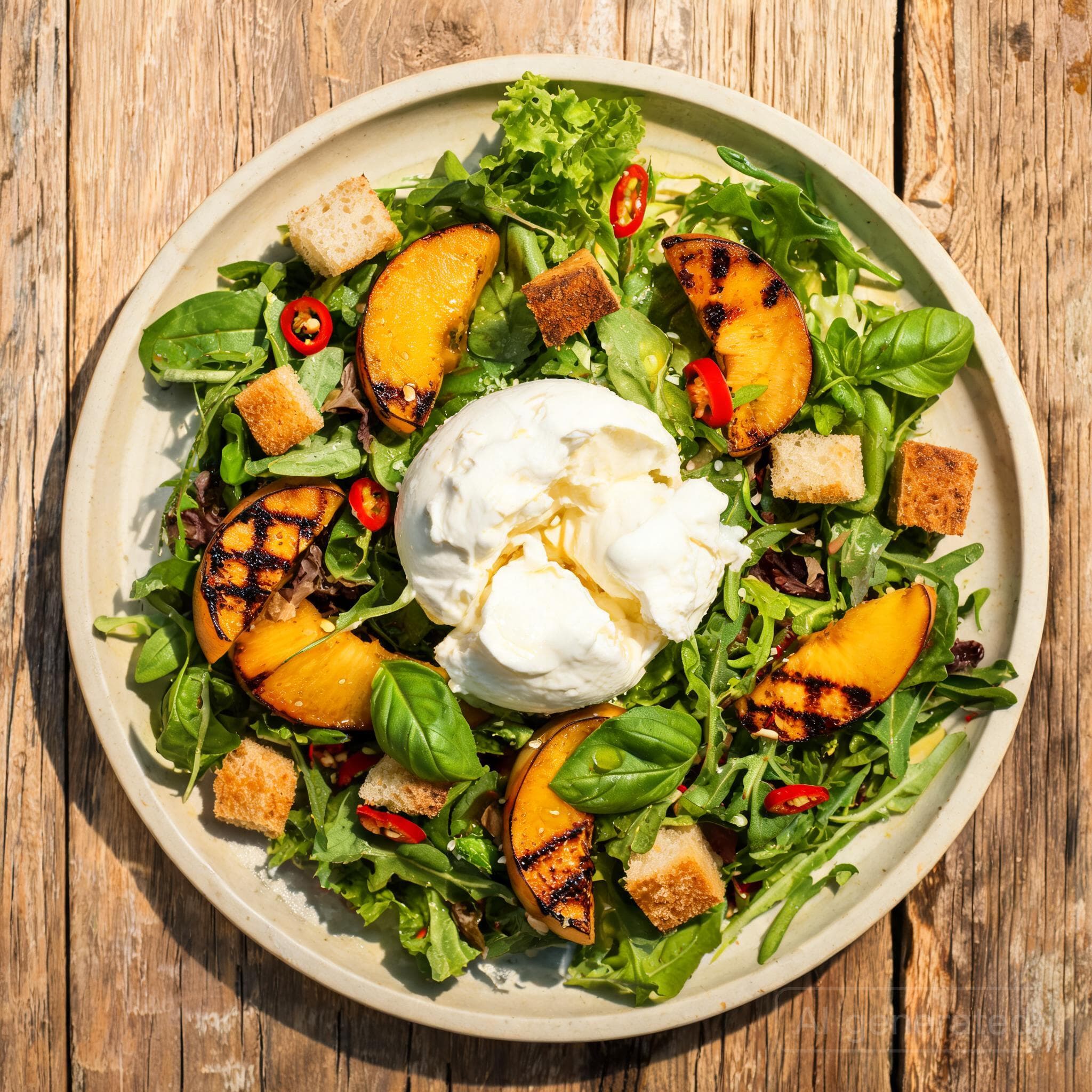 Grill-Nektarinensalat mit Burrata