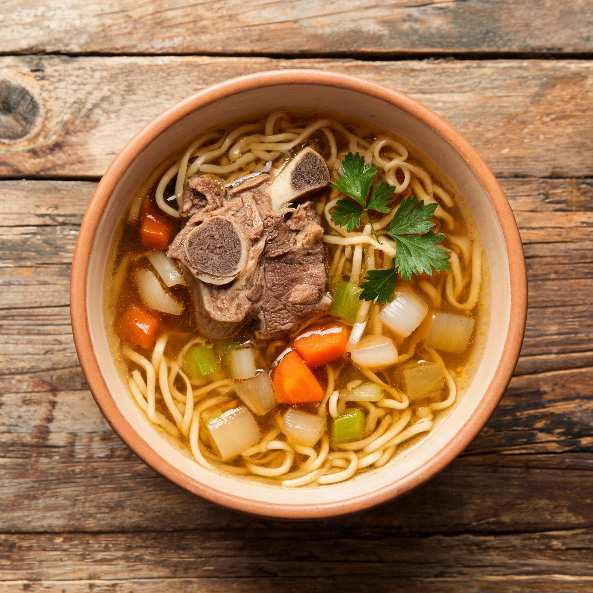 Rindfleischsuppe mit Suppennudeln