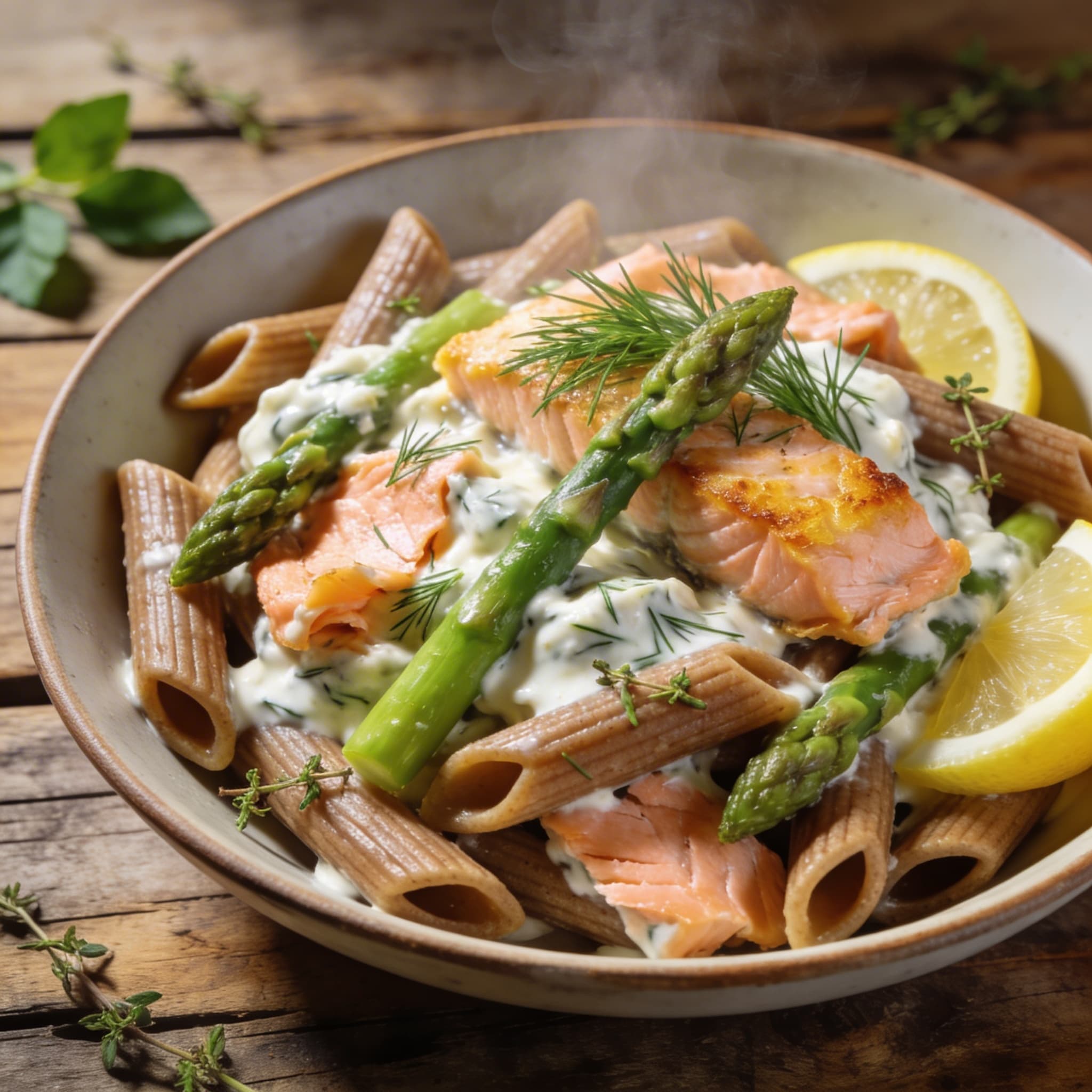 Frische Lachs-Spargel-Penne
