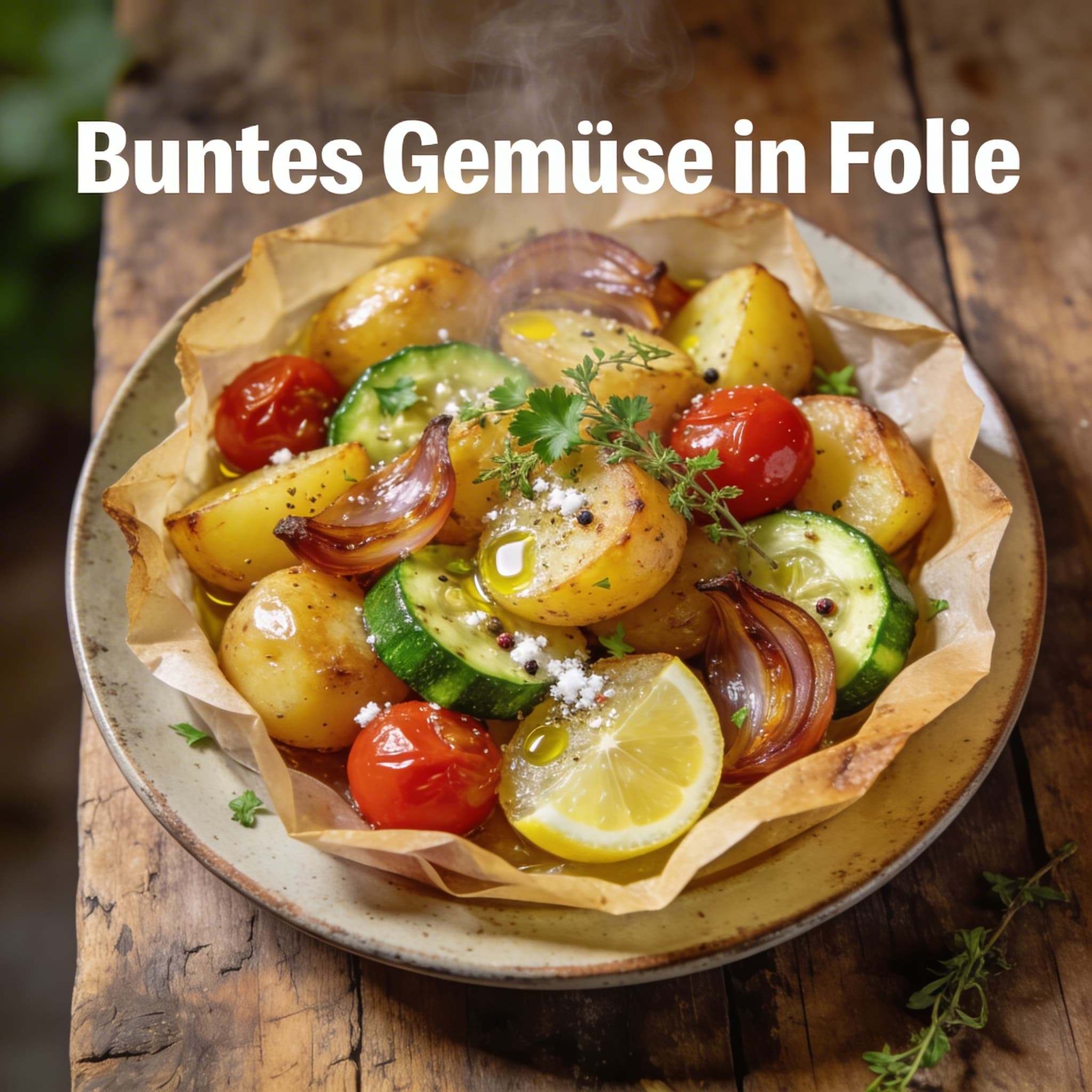 Buntes Gemüse in Folie