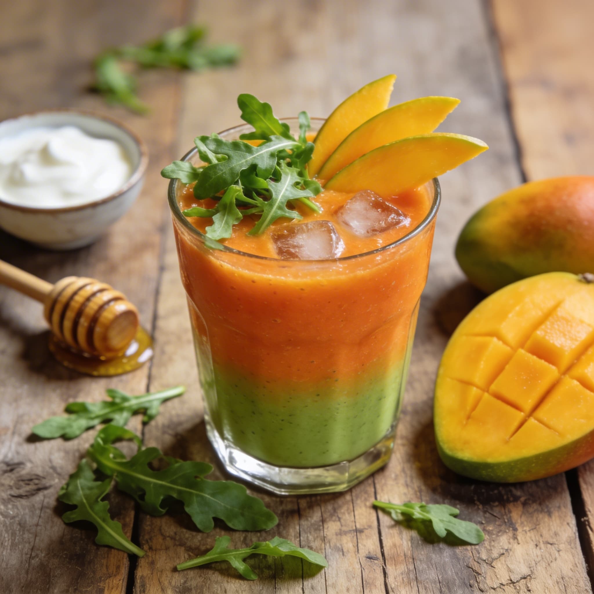 Exotischer Mango-Rucola-Smoothie