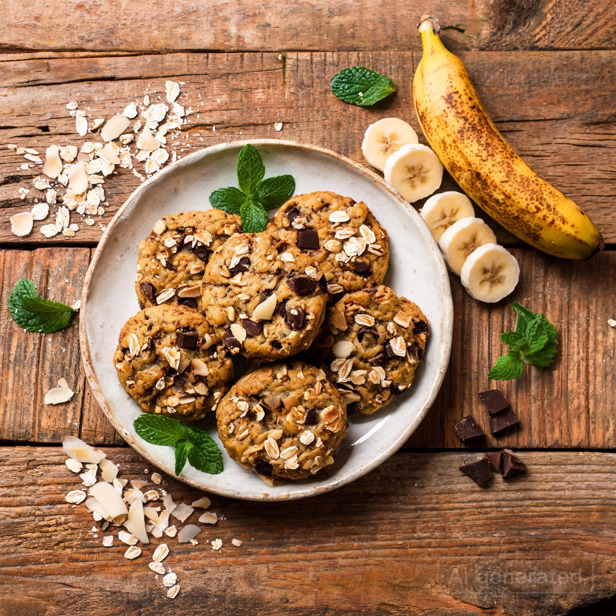 Knusprige Bananen-Haferflocken-Cookies