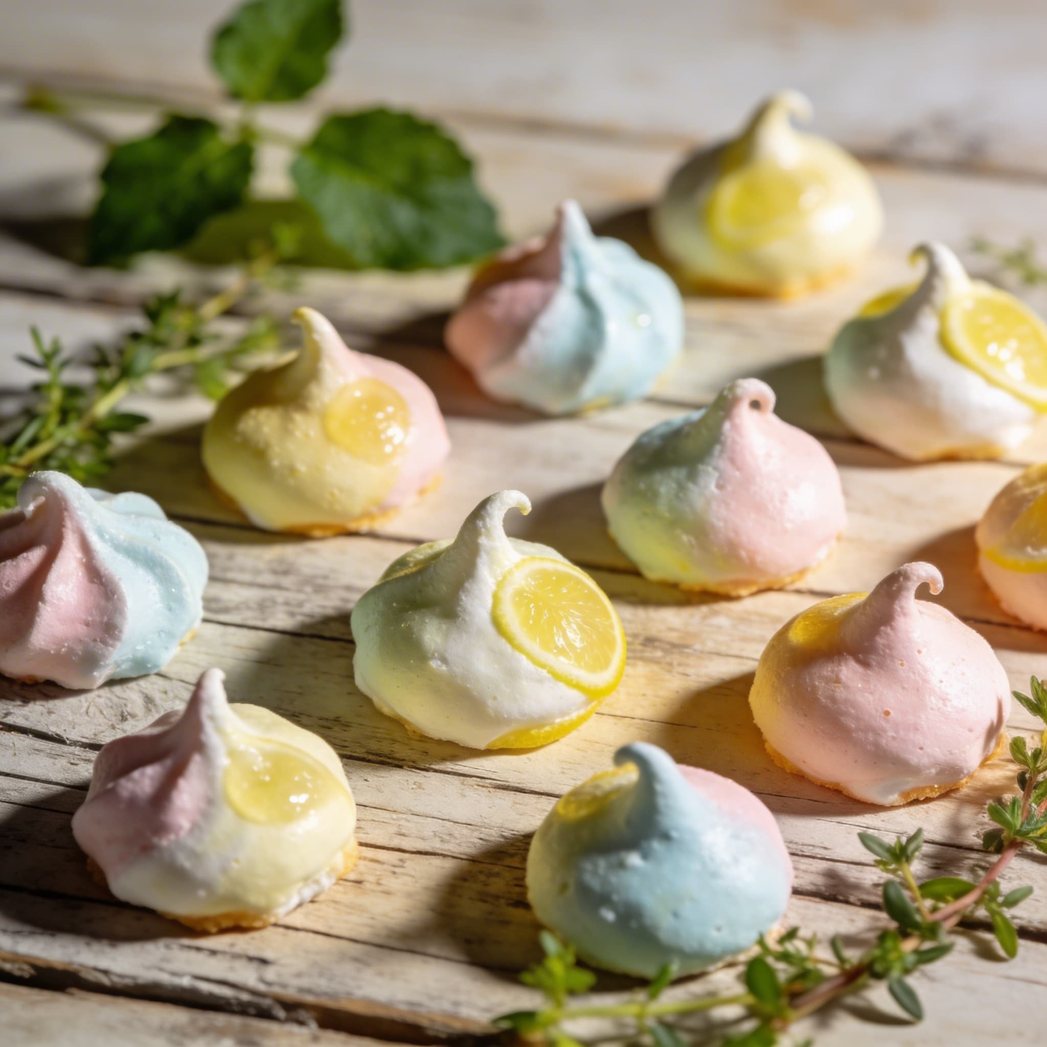 Bunte, knusprige Baiser-Tupfen