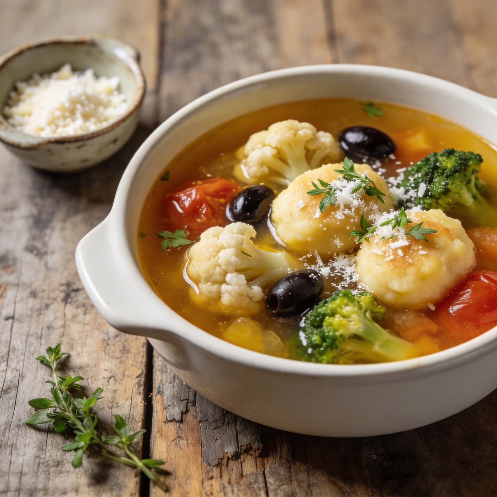Gemüsesuppe mit Polentanocken