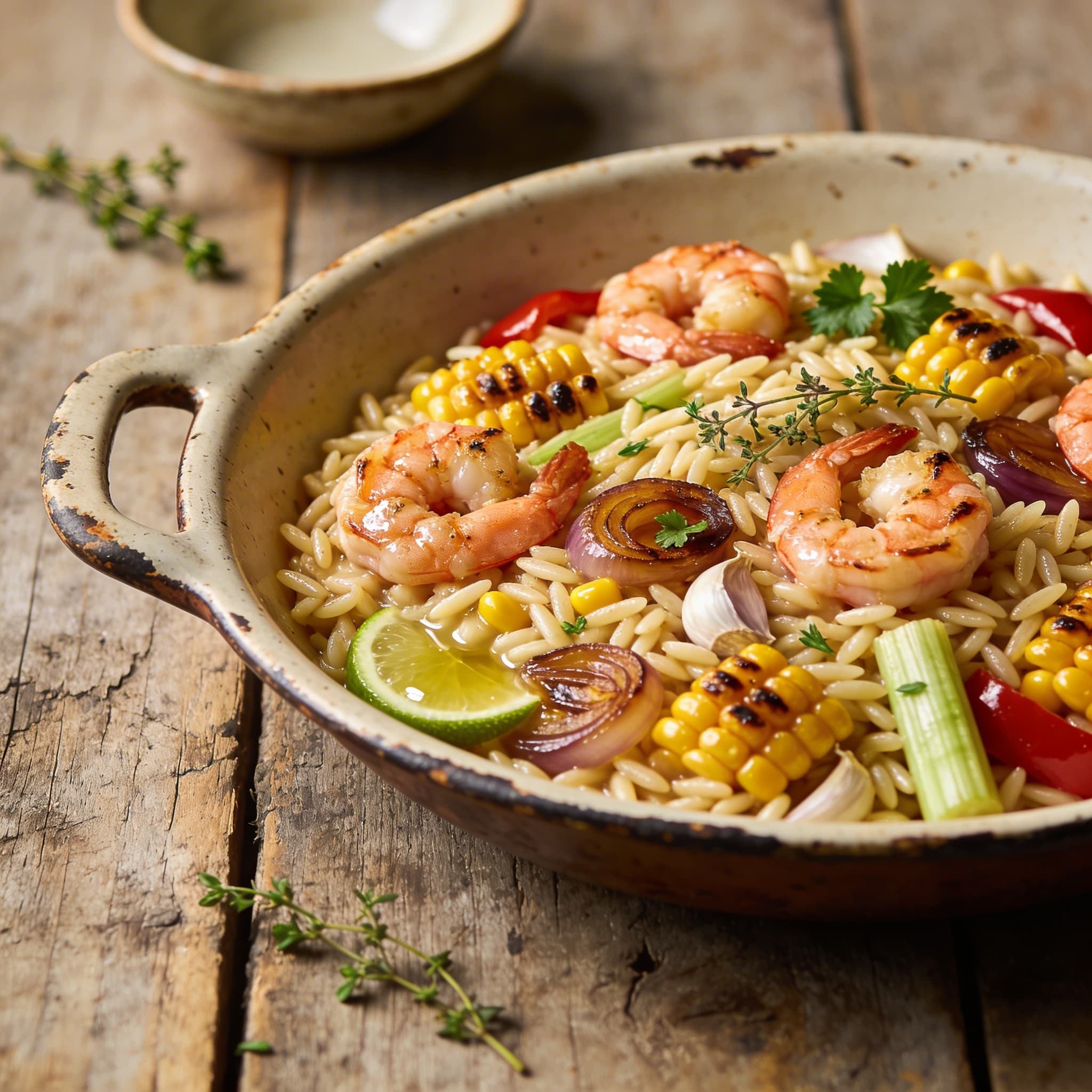 Orzo-Pfanne mit Röstmais