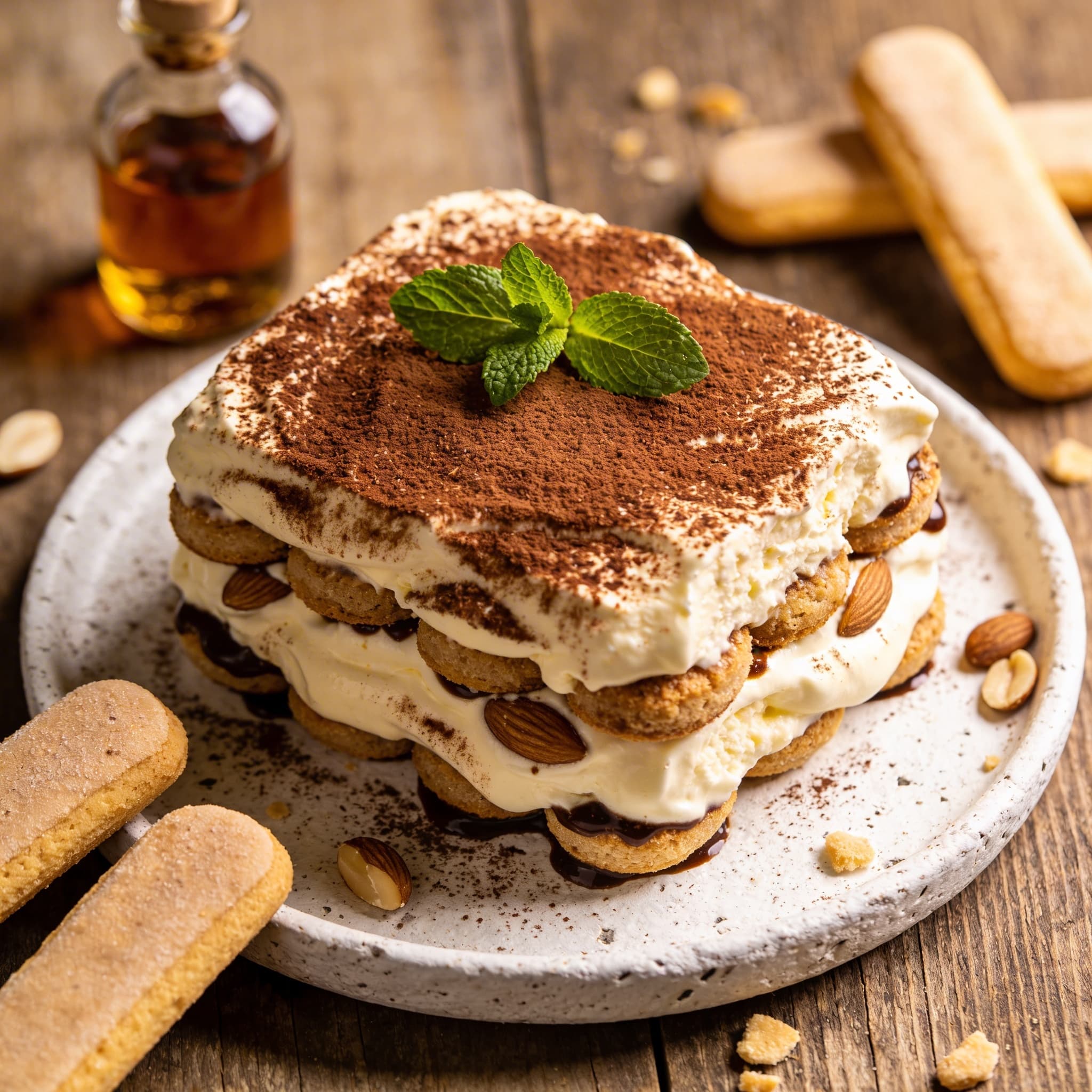 Eis-Tiramisu-Torte mit Amaretto