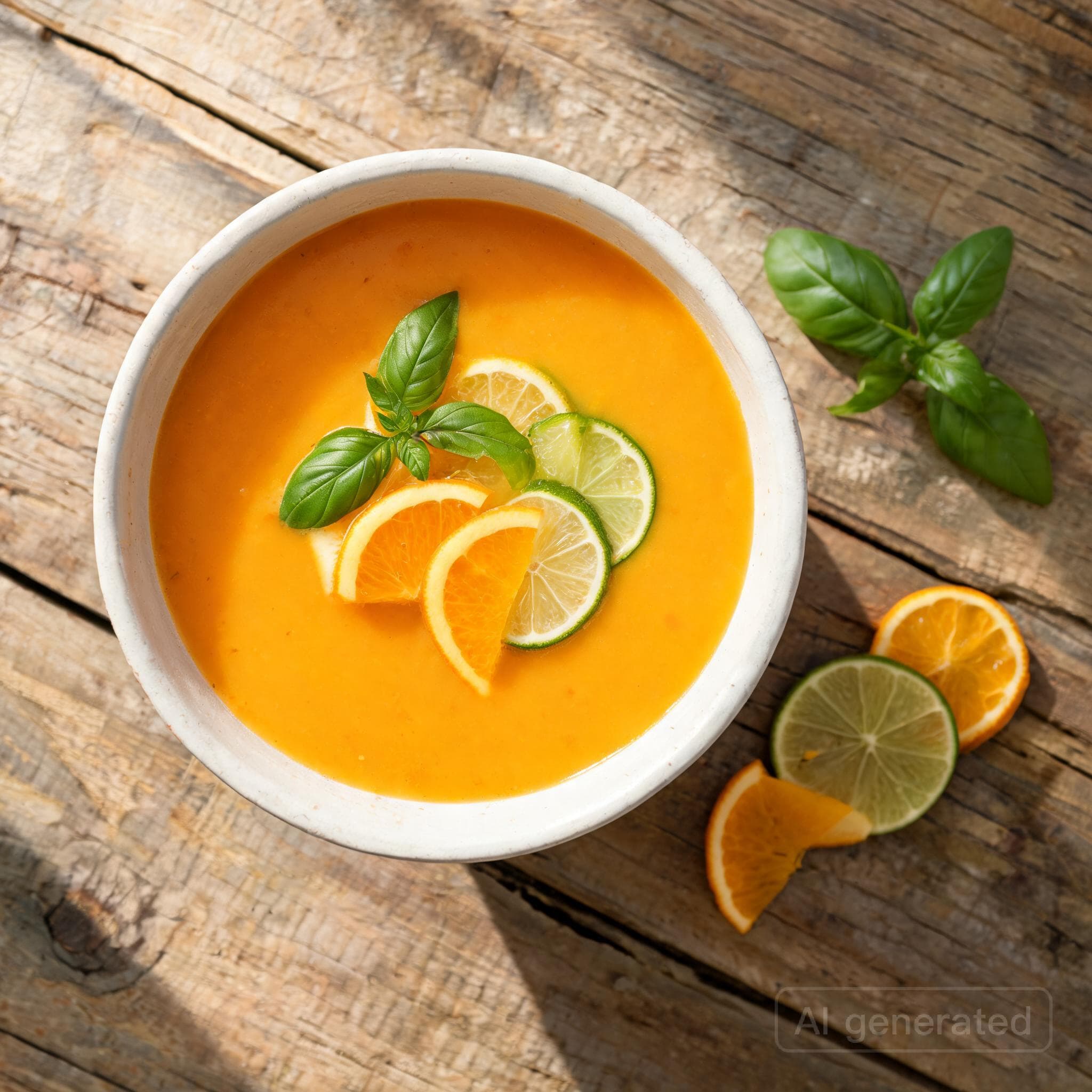 Kalte Honigmelonen-Suppe mit Basilikum