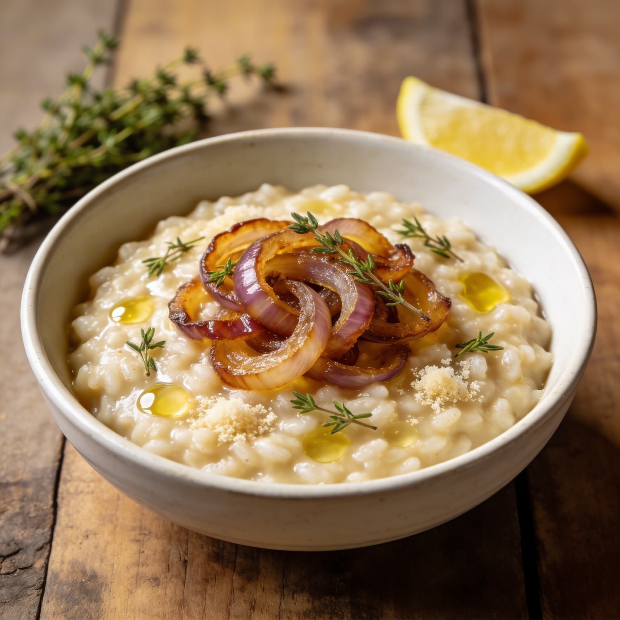 Cremiges Risotto mit Karamellzwiebeln