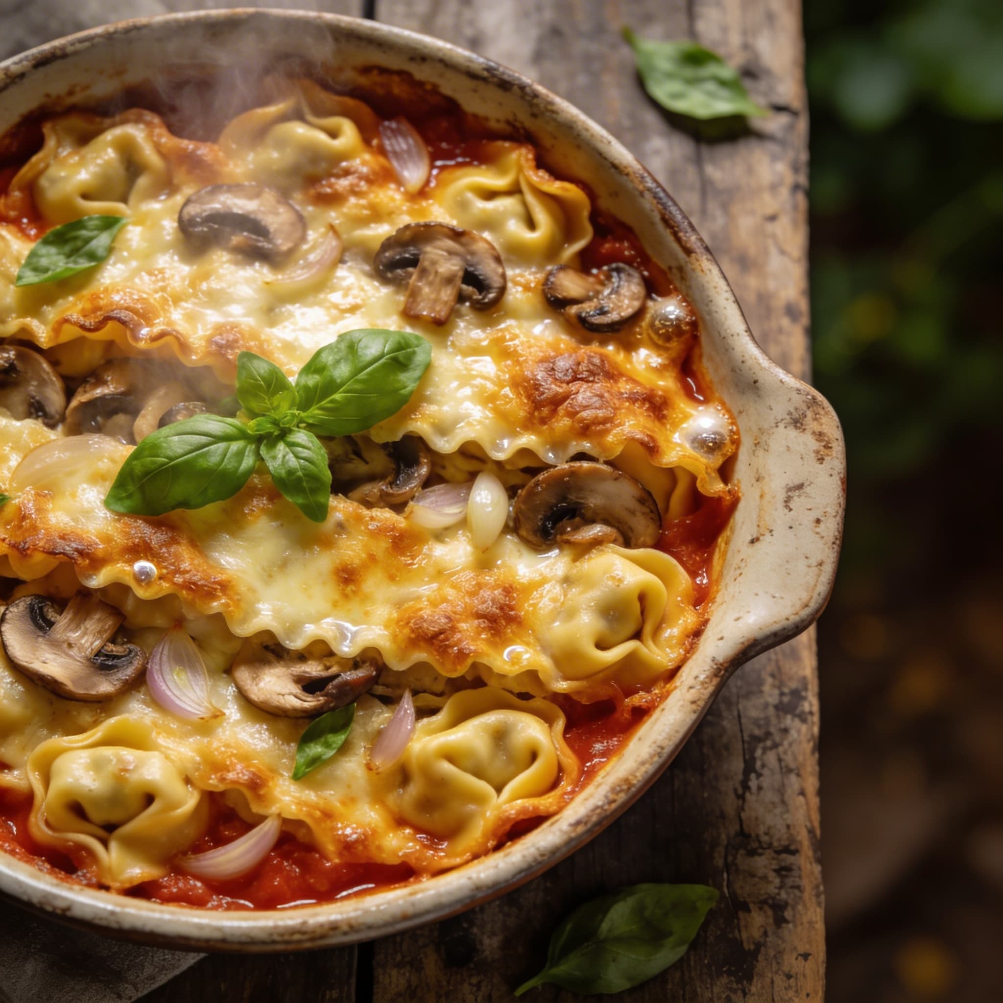 Überbackener Tortellini-Auflauf